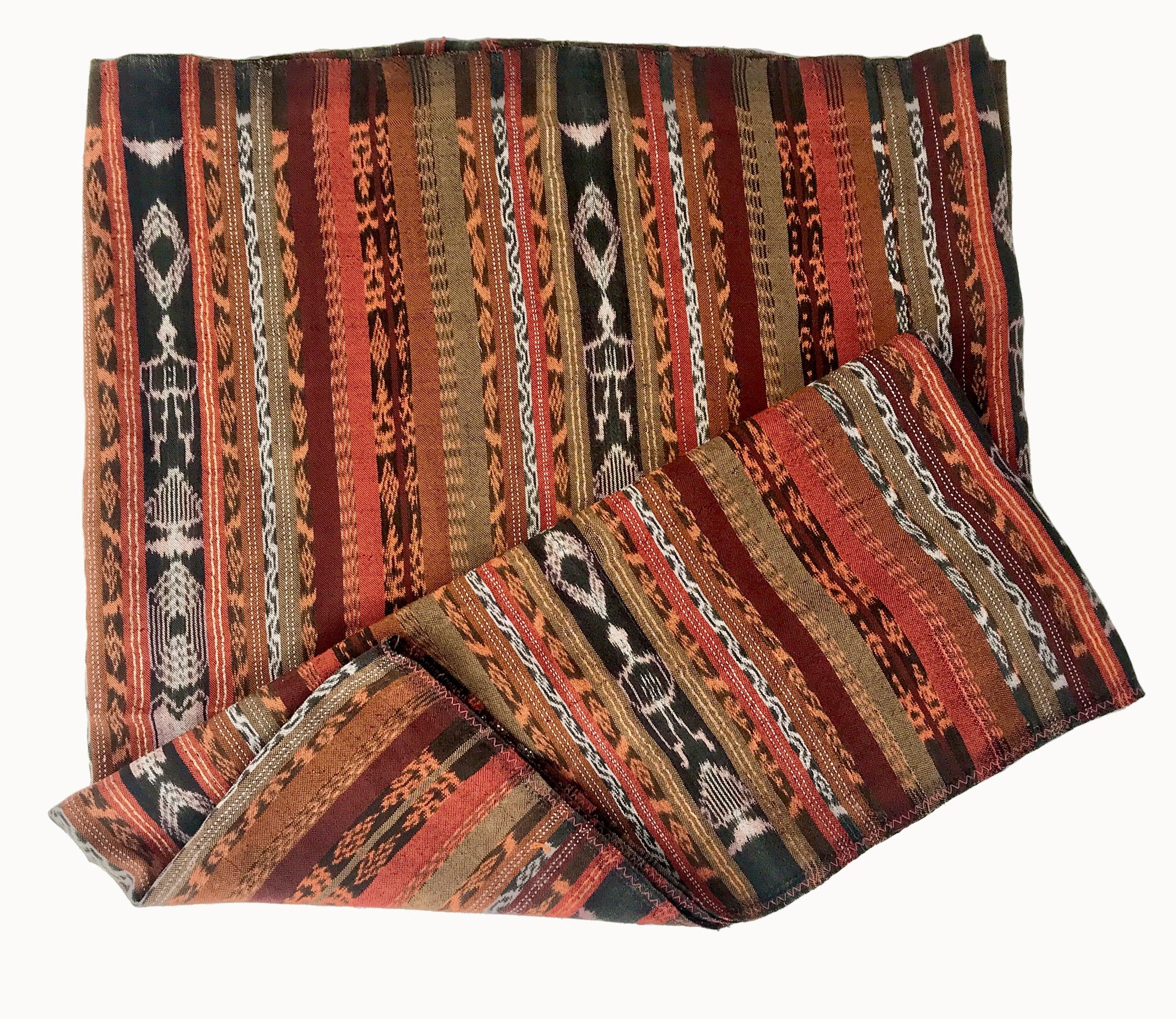 Vintage textile ikat bed throw