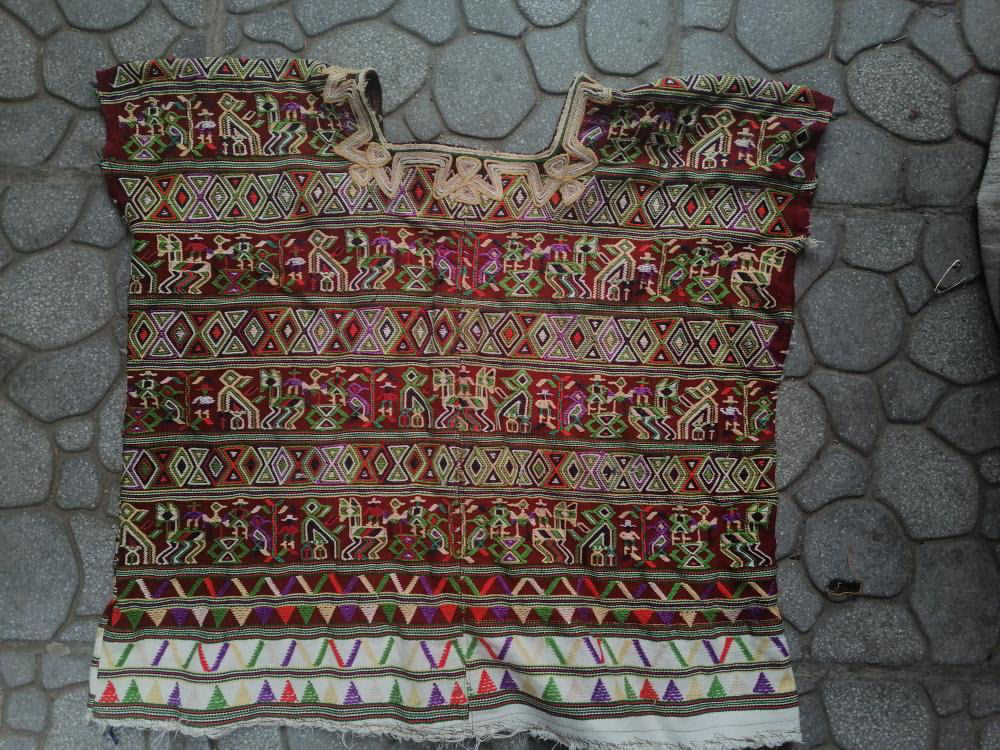 Red Guatemalan Huipil Pillow - Nebaj V