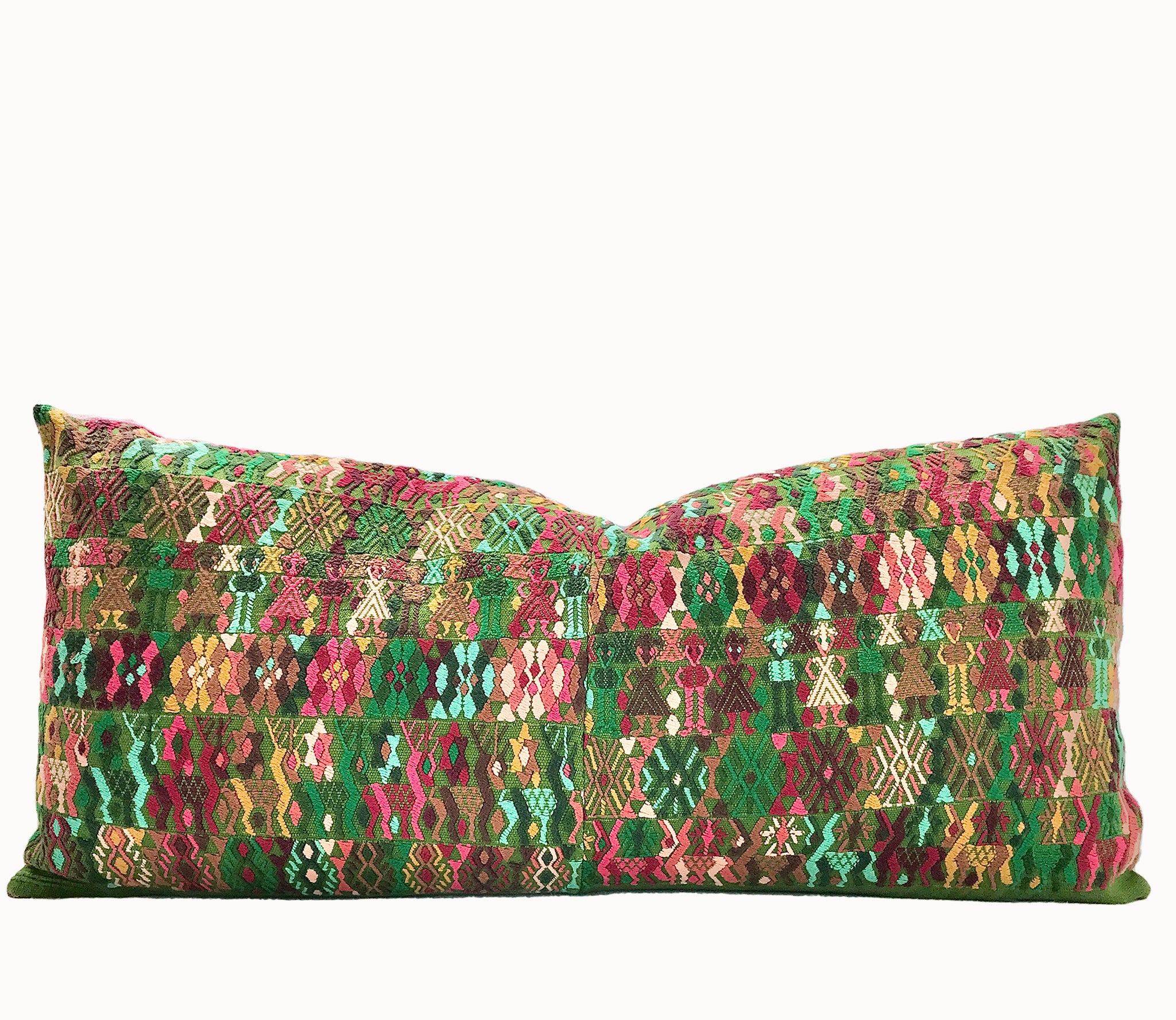 Guatemalan Huipil Pillow - Green Coban XIX