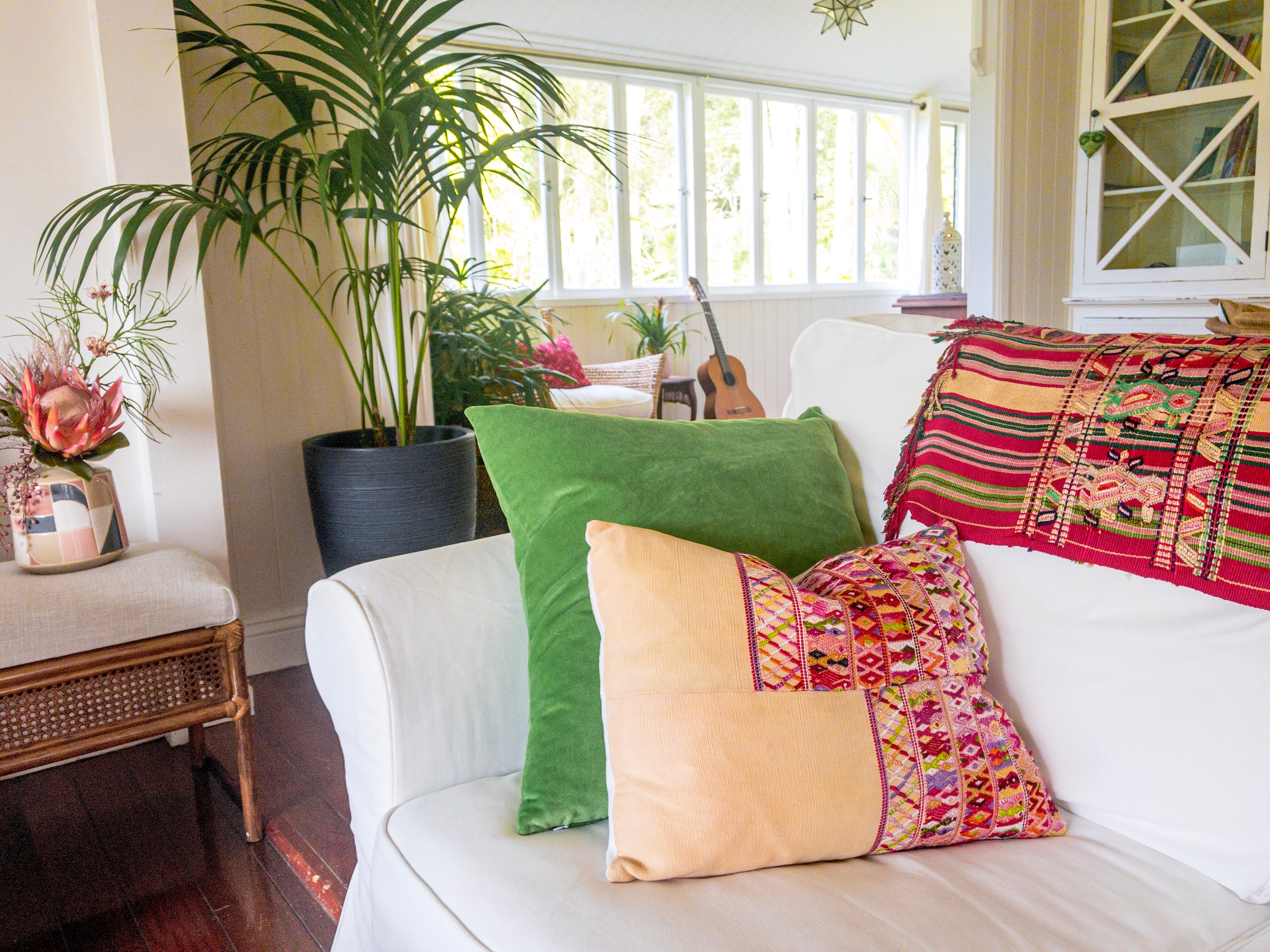 Handwoven Guatemala ikat pillow