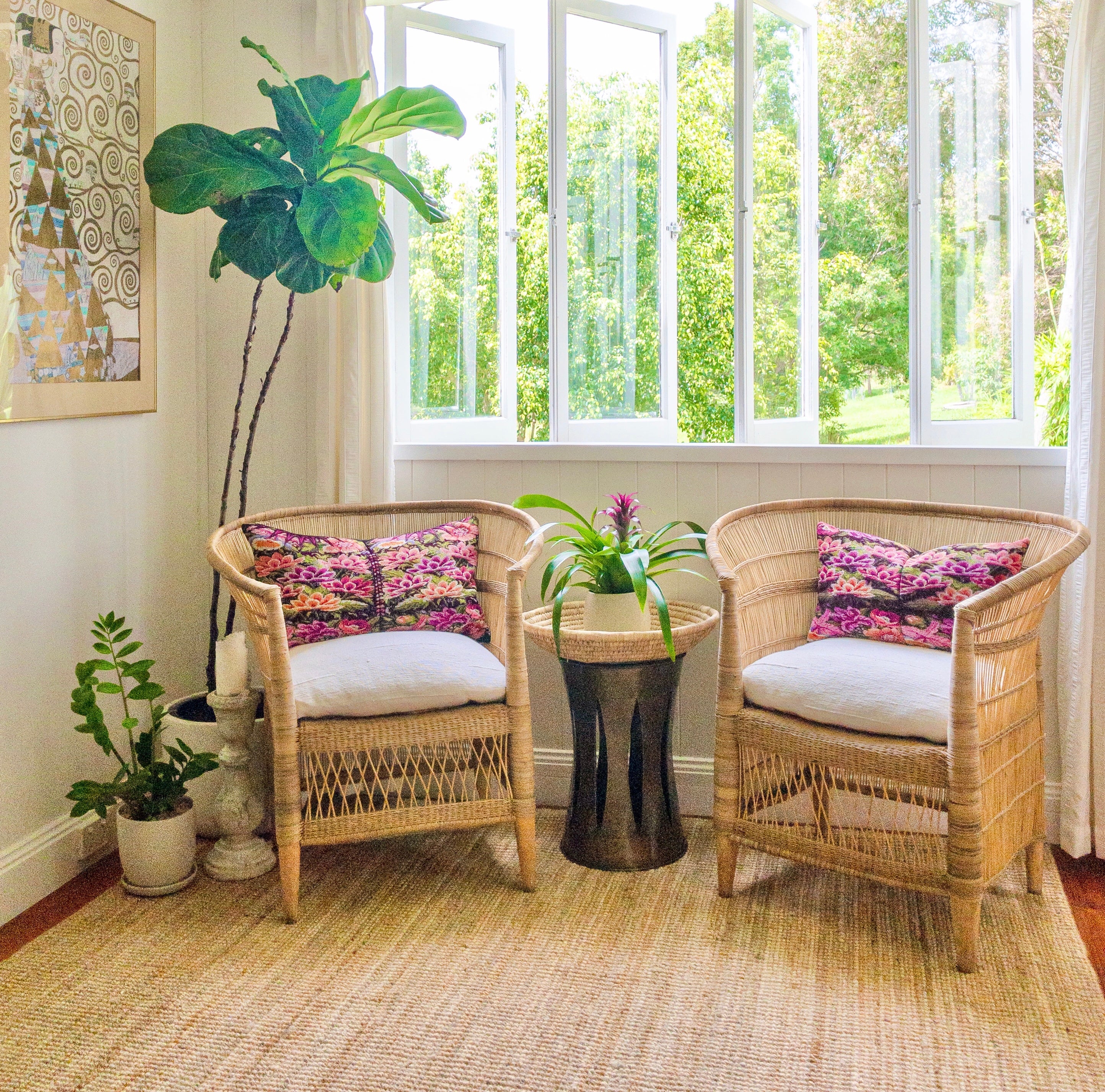 Guatemalan Huipil Pillow, Vintage, hand woven coral and fuchsia floral lumbar cushion from Chichicastenango