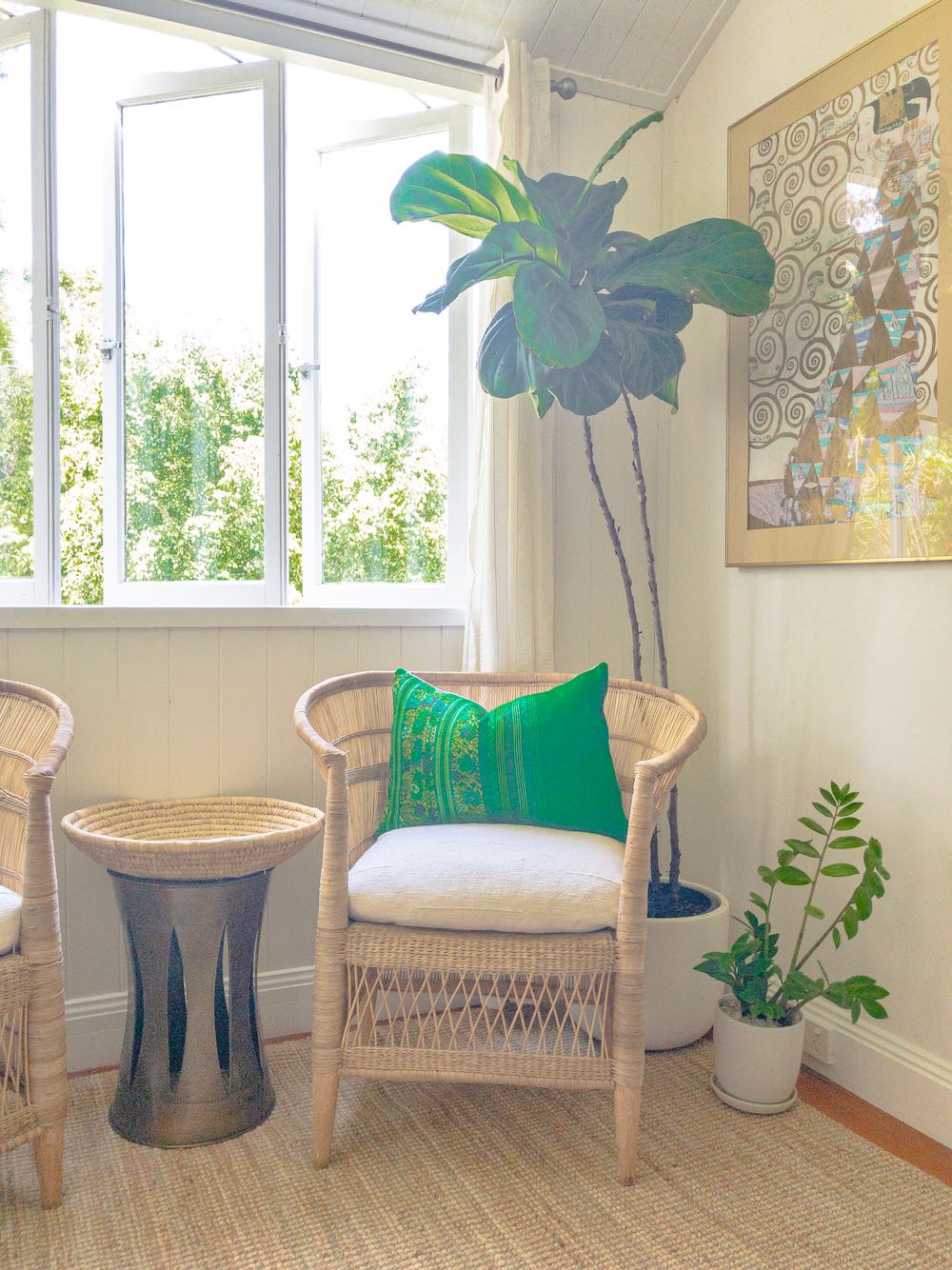 Guatemalan Huipil Pillow, Vintage, hand woven green floral lumbar cushion from Comolapa