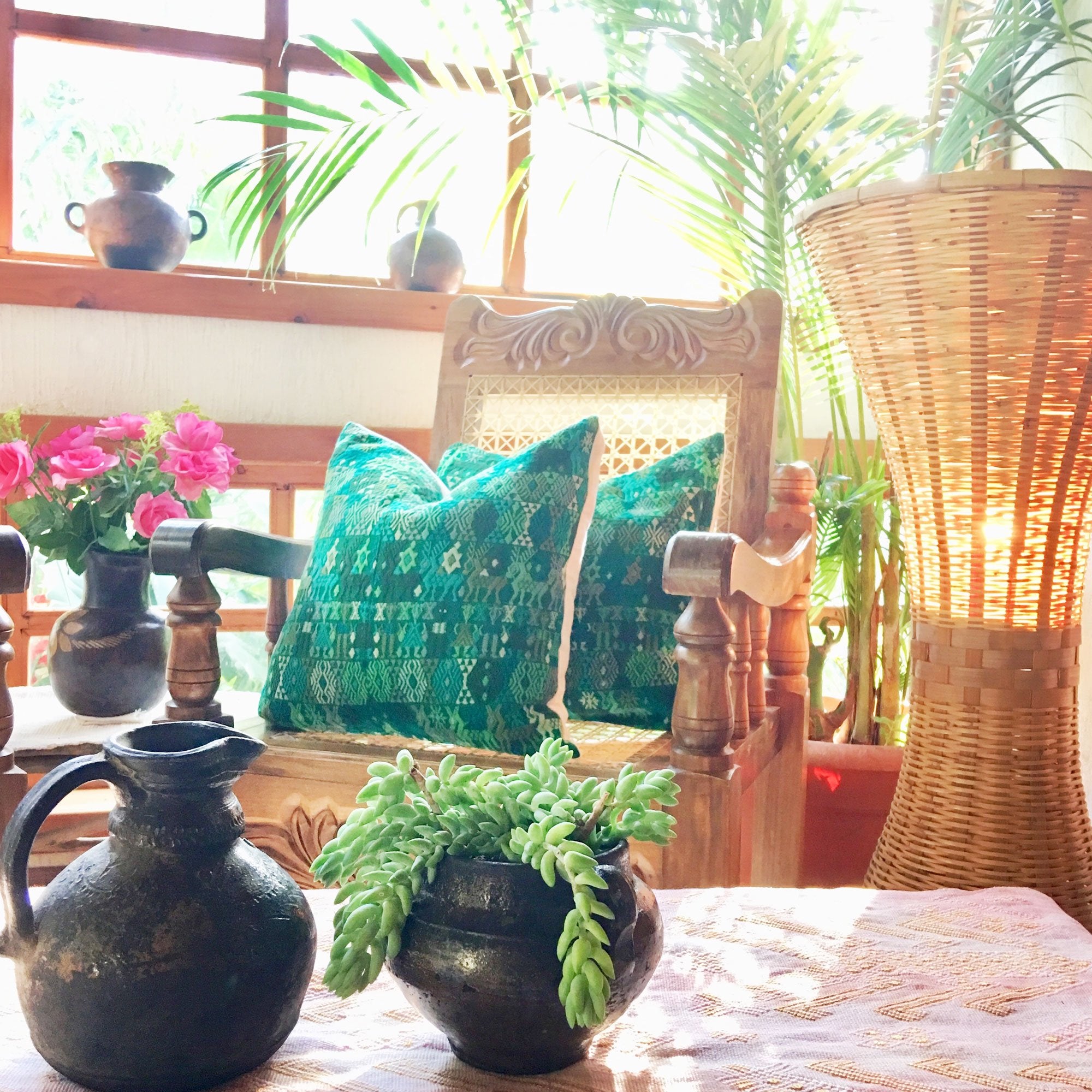 Guatemalan textiles, huipil pillow - Lamour Artisans