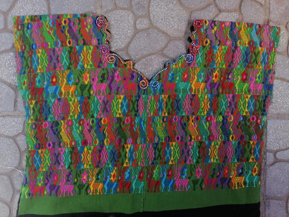 Guatemalan Huipil Pillows - Green Coban XXII