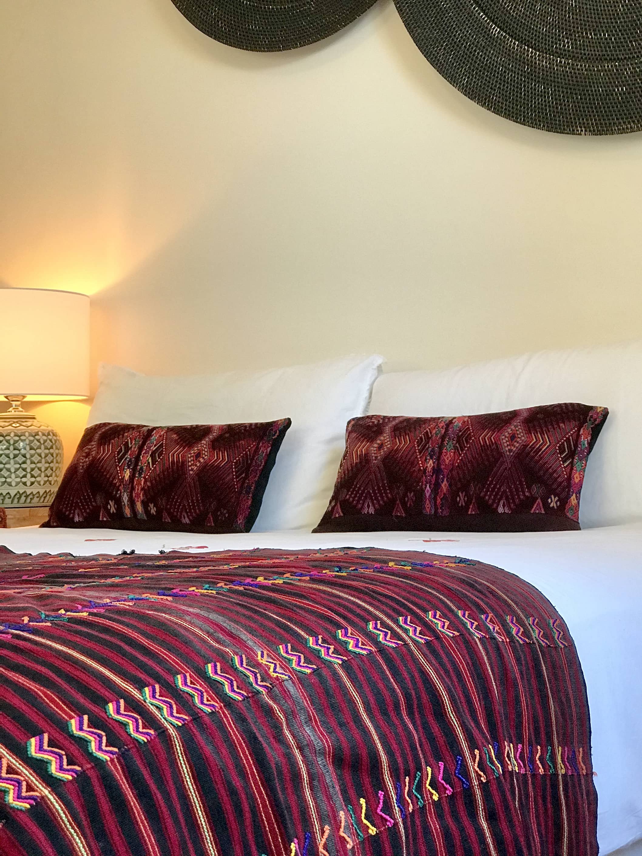 Vintage textile ikat bed throw