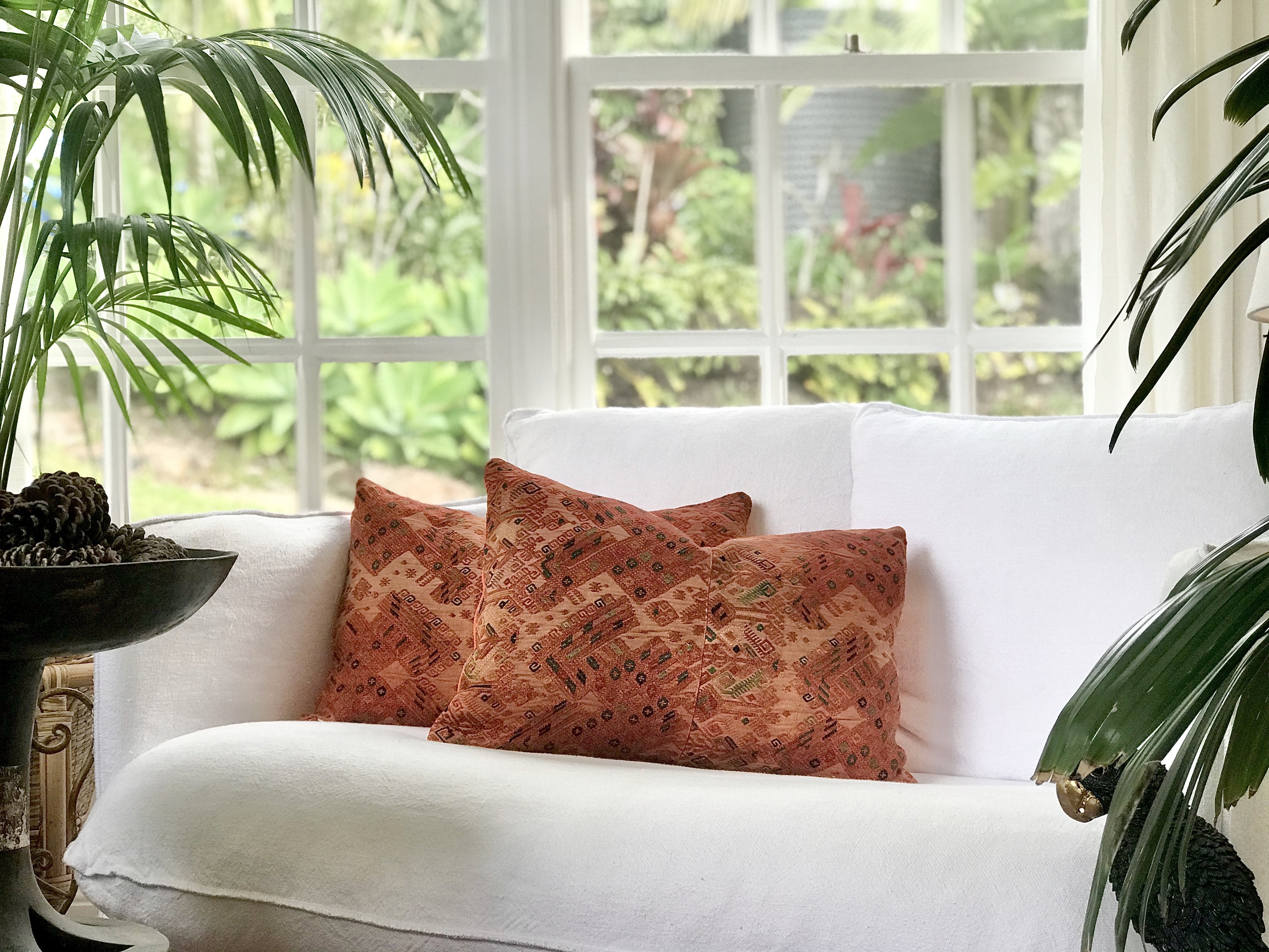 Guatemalan Huipil Pillow - Nahuala Turkeys I