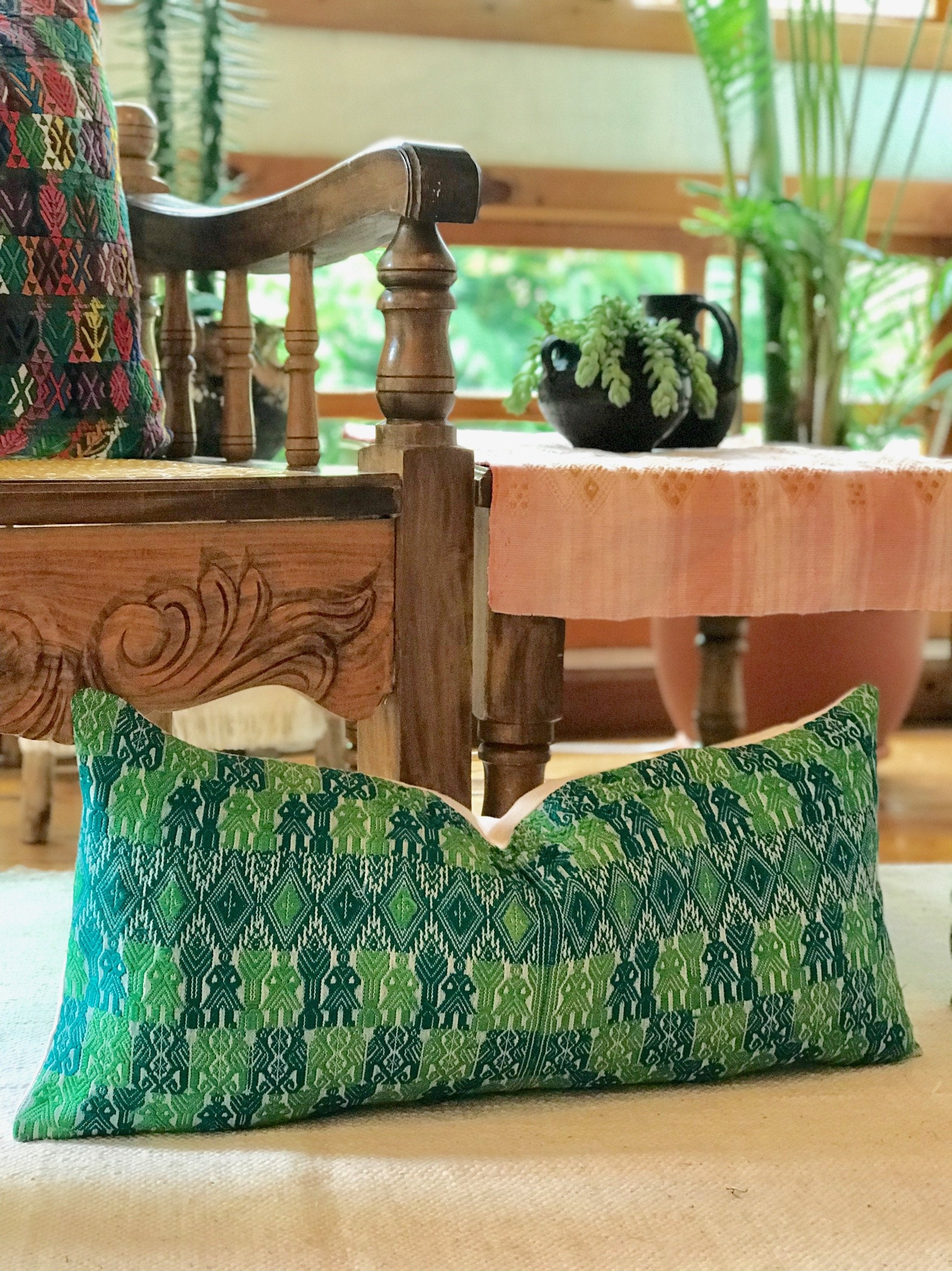 Guatemalan textiles, huipil pillow - Lamour Artisans