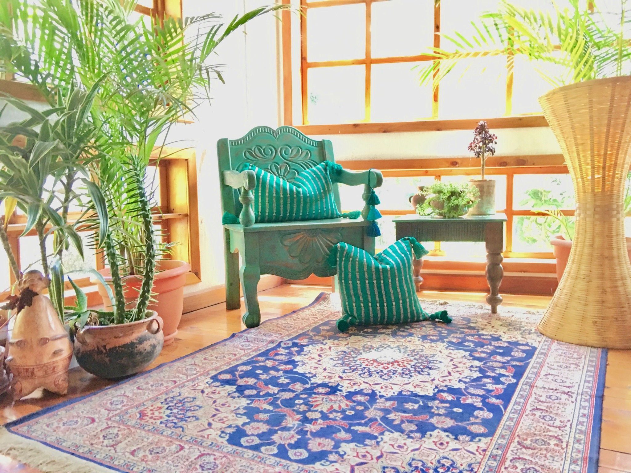 Guatemalan textiles, ikat pillow - Lamour Artisans