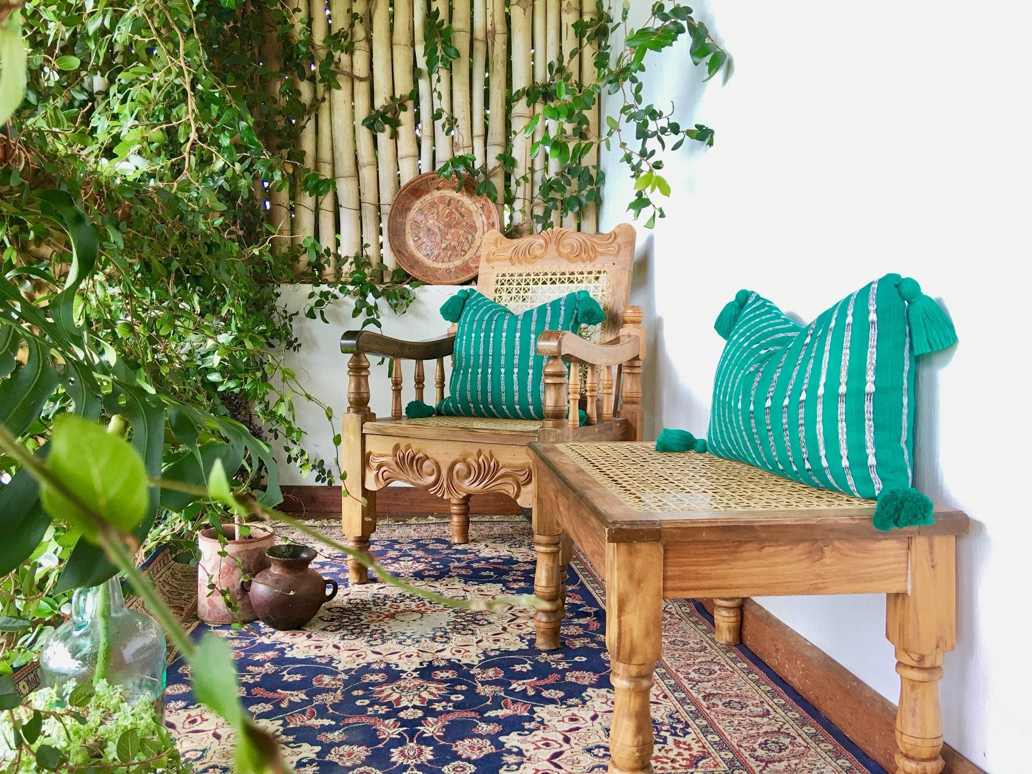 Guatemalan textiles, ikat pillow - Lamour Artisans