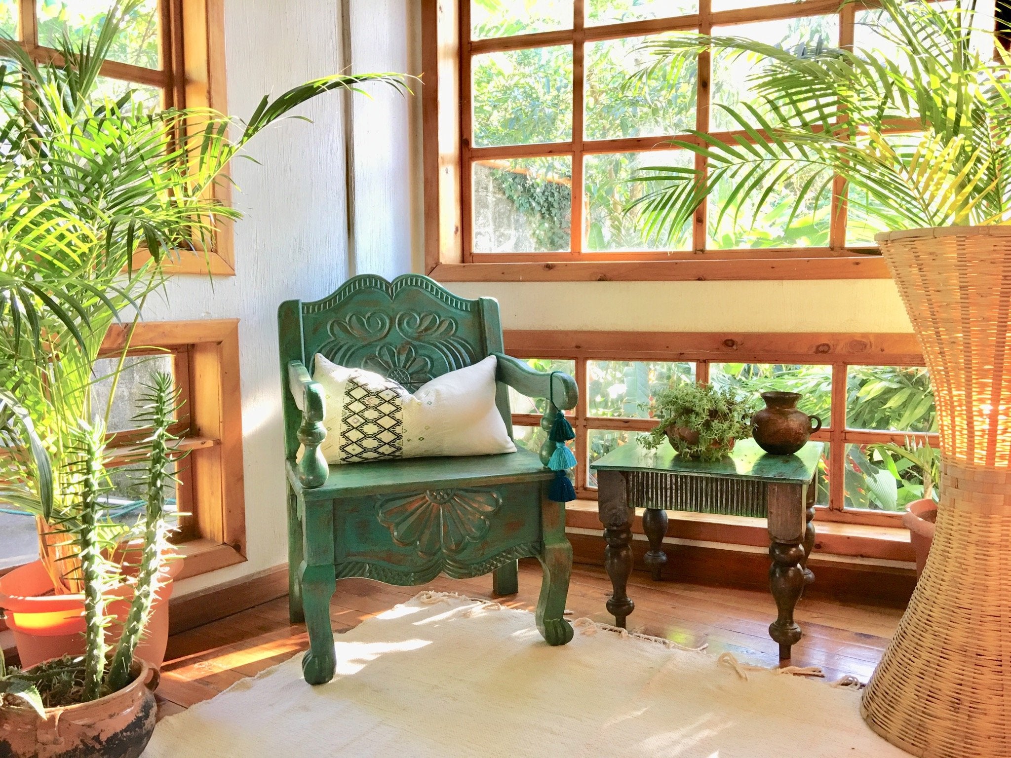 Guatemalan Huipil Pillow, vintage, hand woven pastel pink lumbar cushion from Nahuala