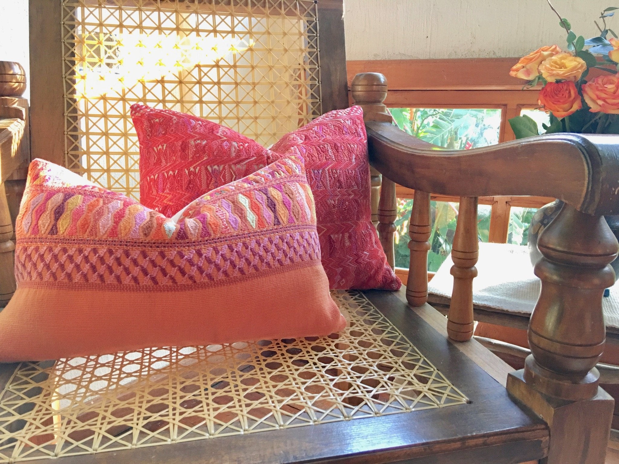 Guatemalan textiles, huipil pillow - Lamour Artisans