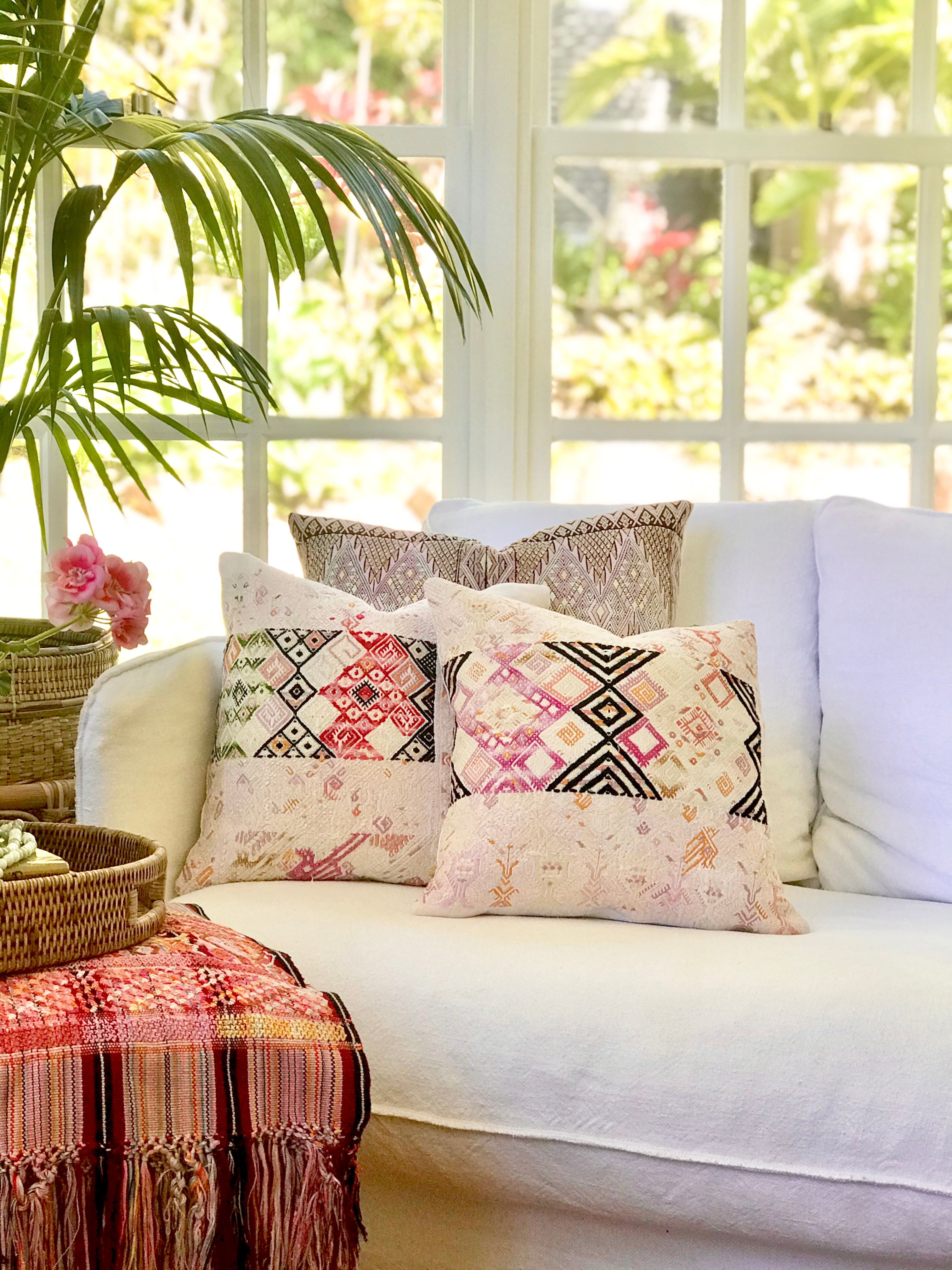 Huipil Pillows - Pale Pink Nahuala III