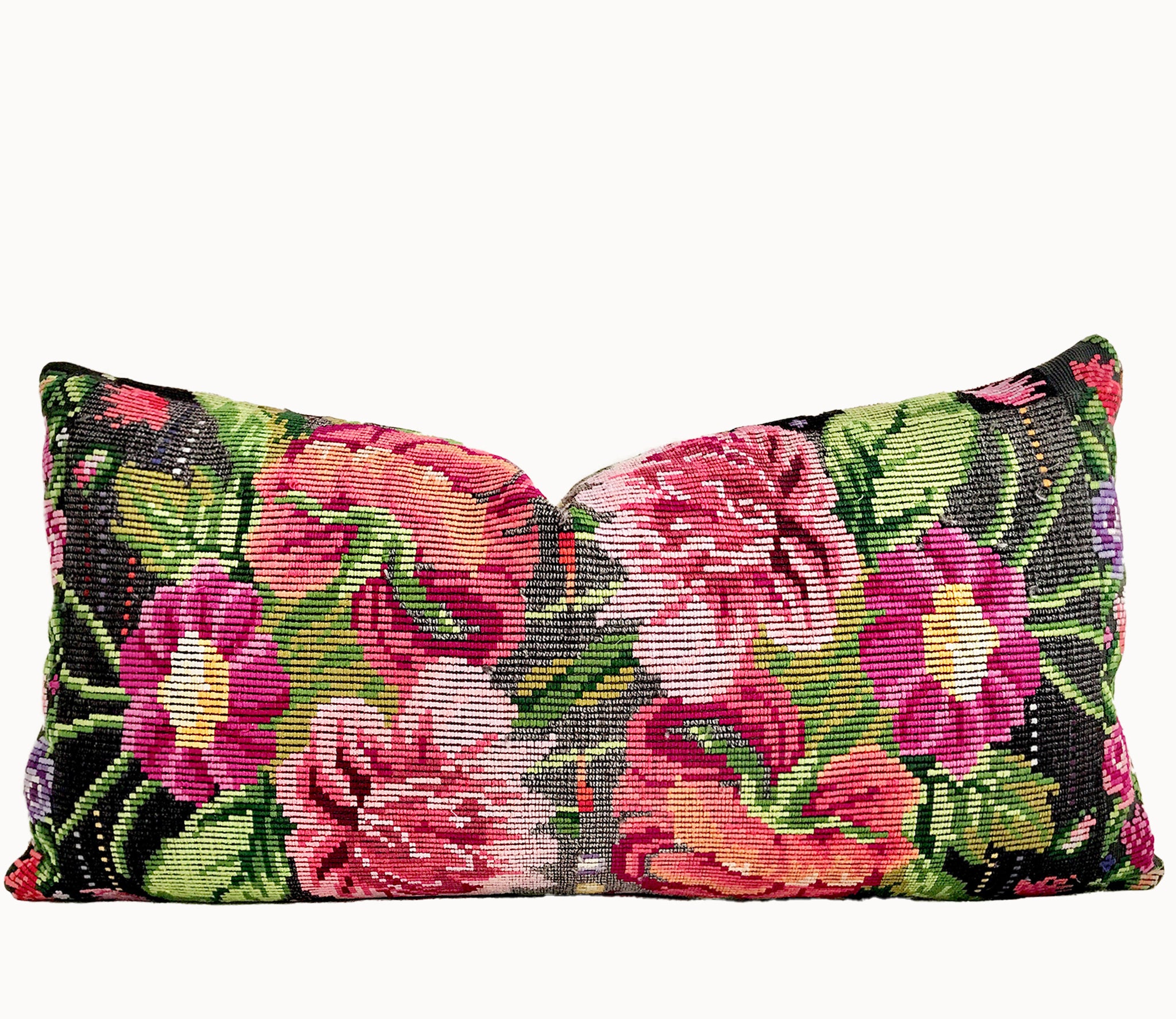 Vintage textile huipil cushion