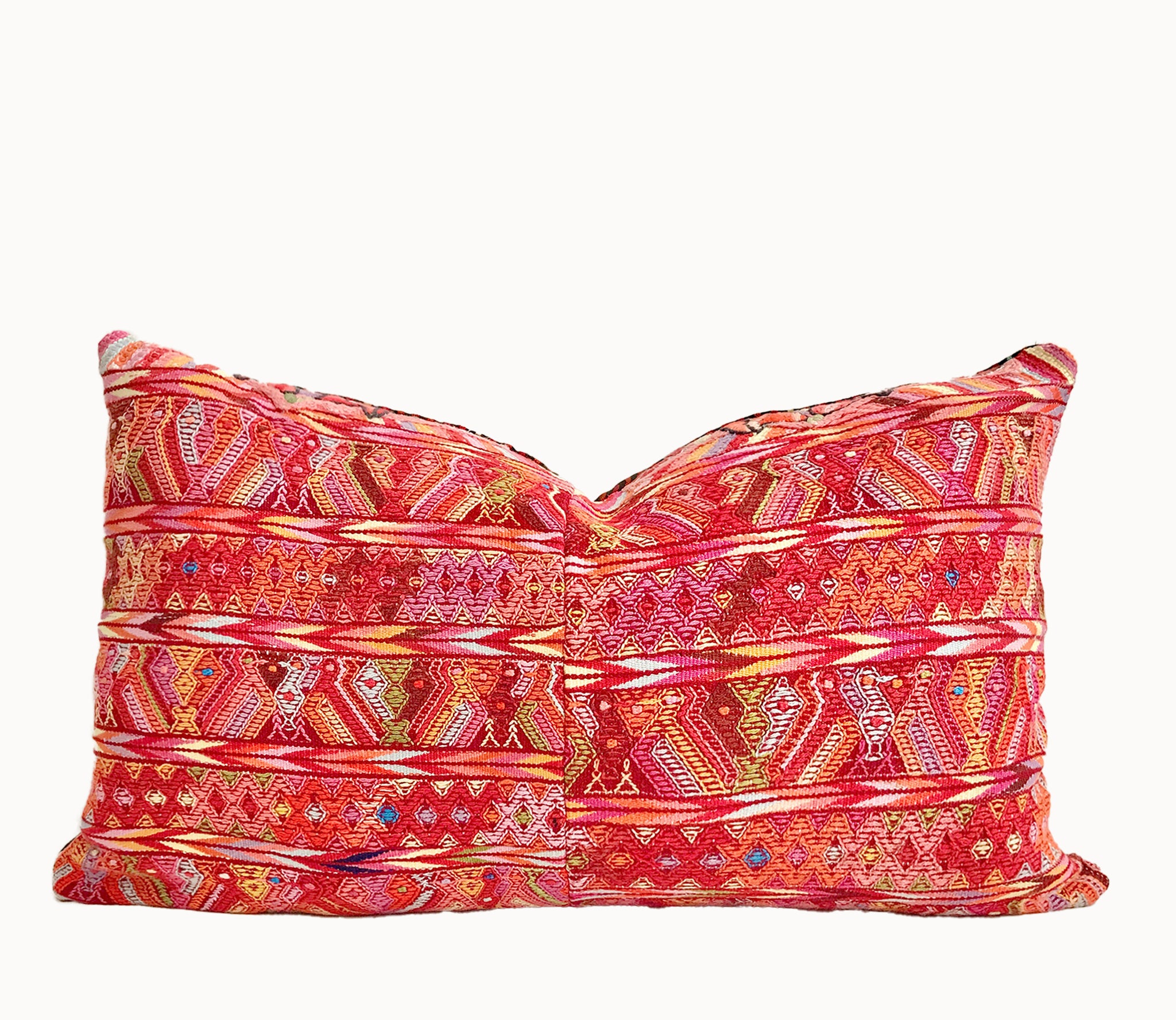 Vintage textile huipil cushion
