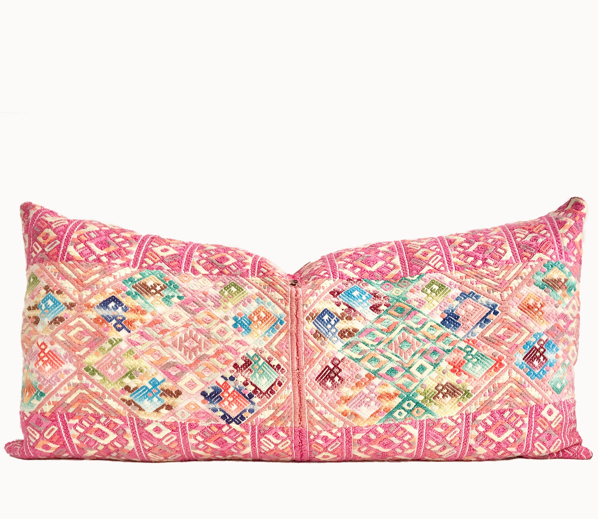 Vintage textile huipil cushion