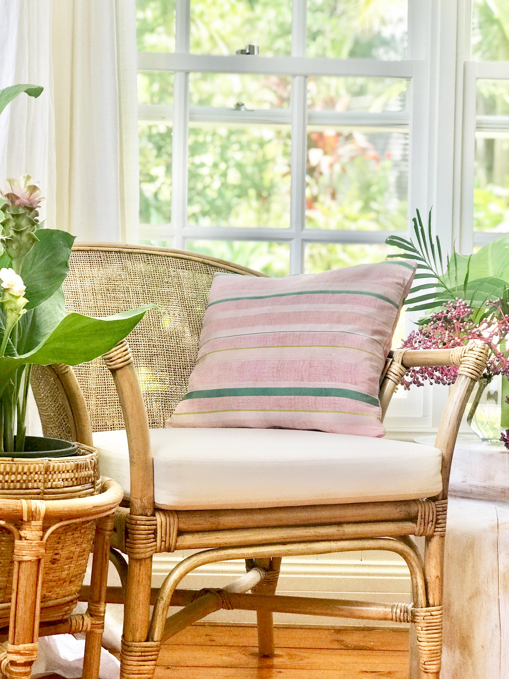 Vintage textile huipil cushion