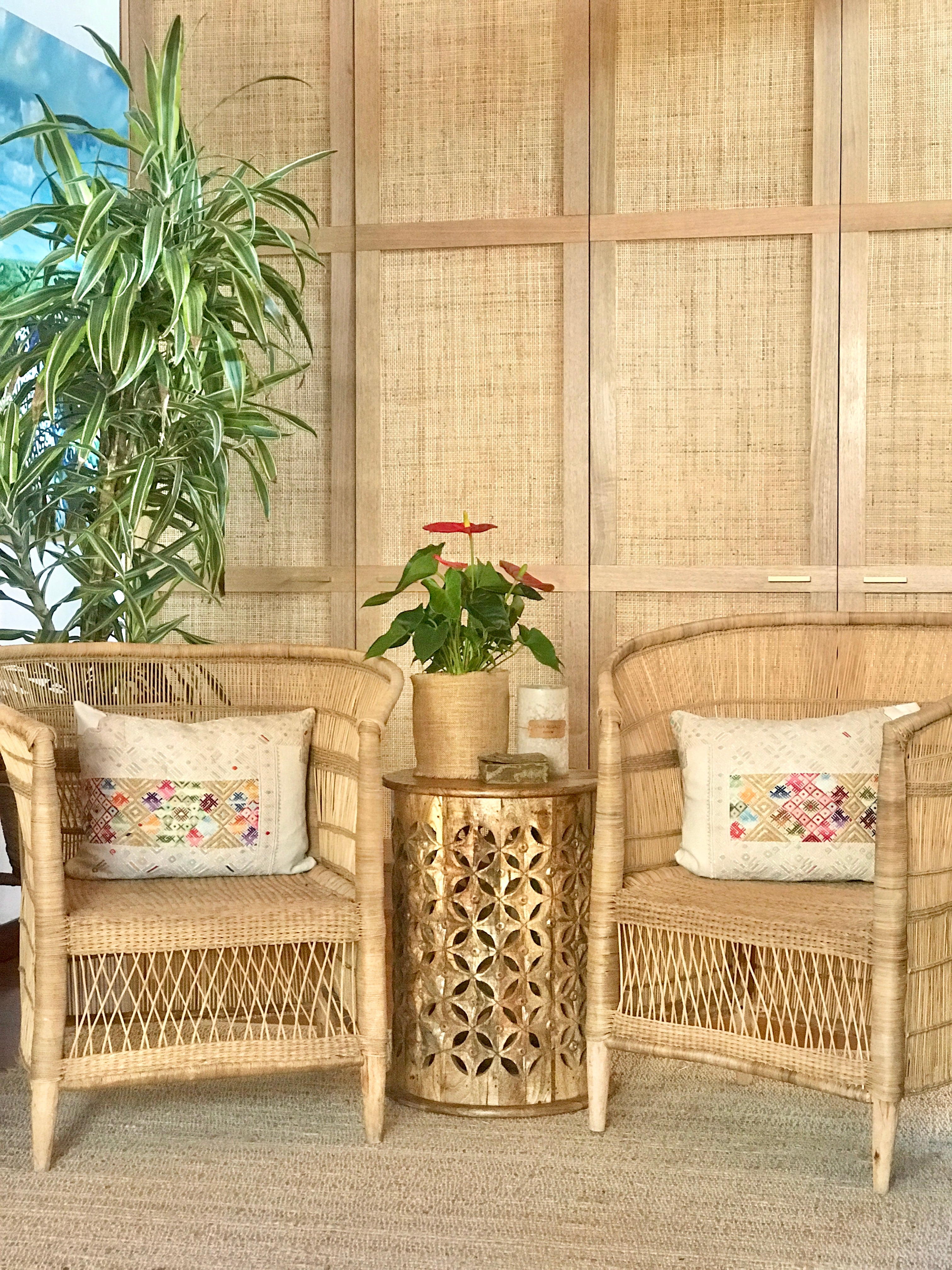 Vintage textile huipil cushion