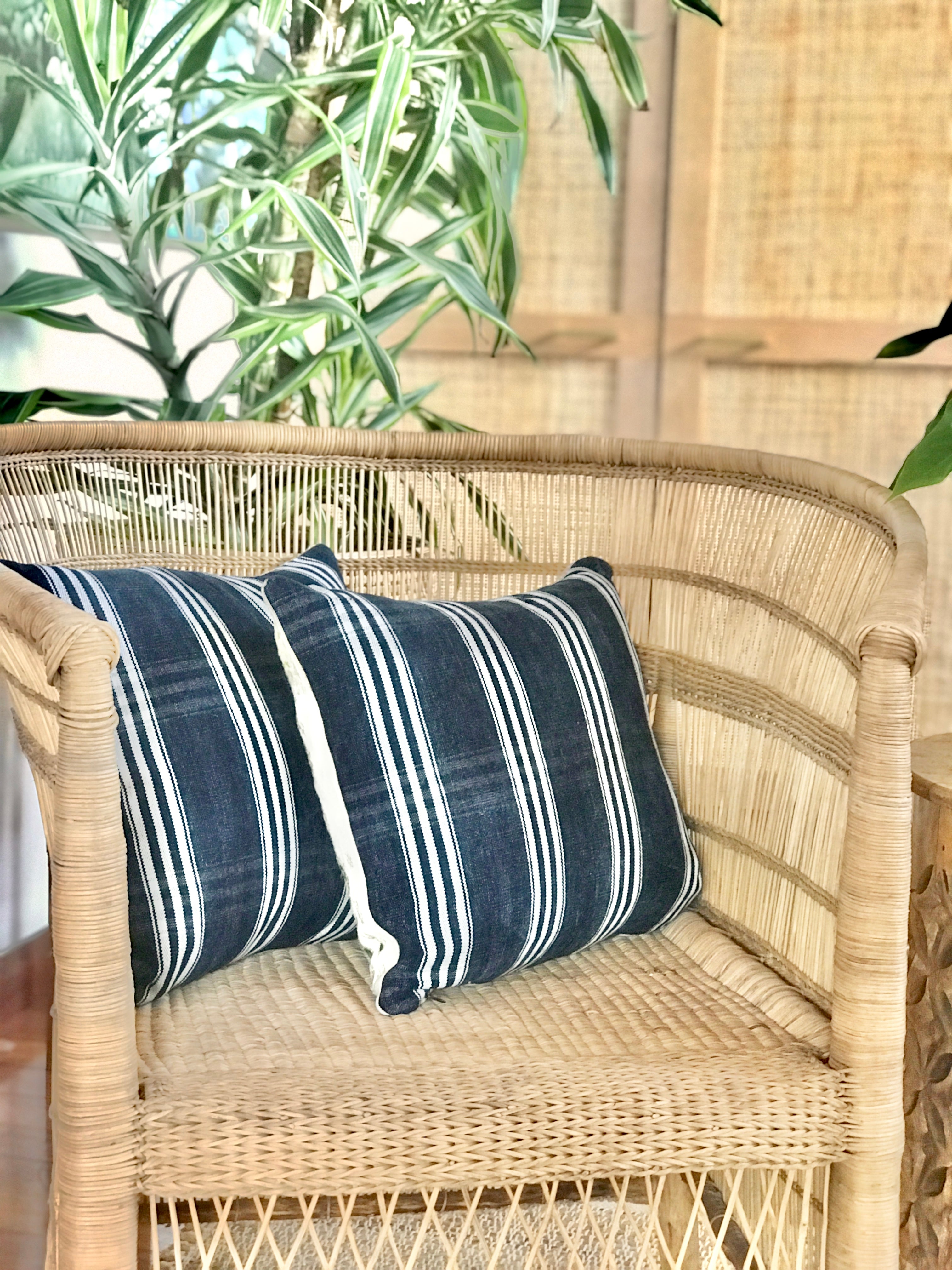 Vintage textile huipil cushion