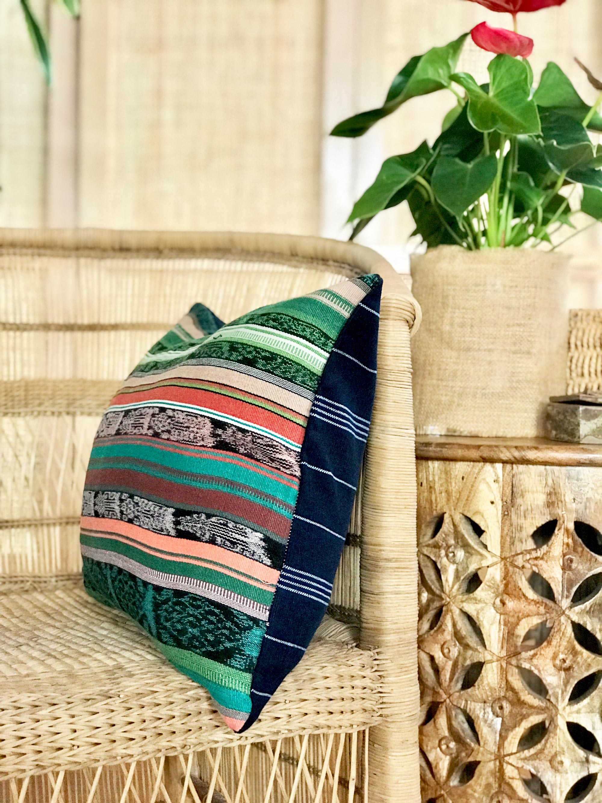 Vintage textile guatemalan cushion