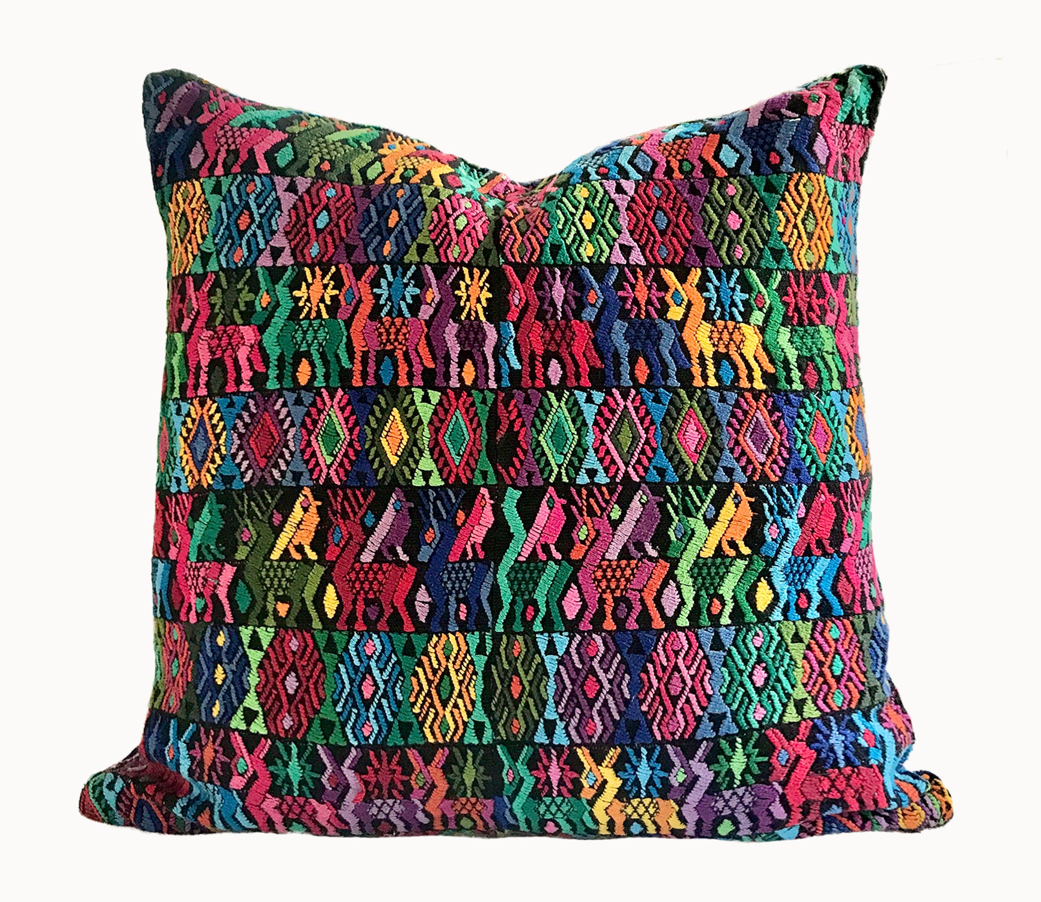 Vintage textile huipil cushion