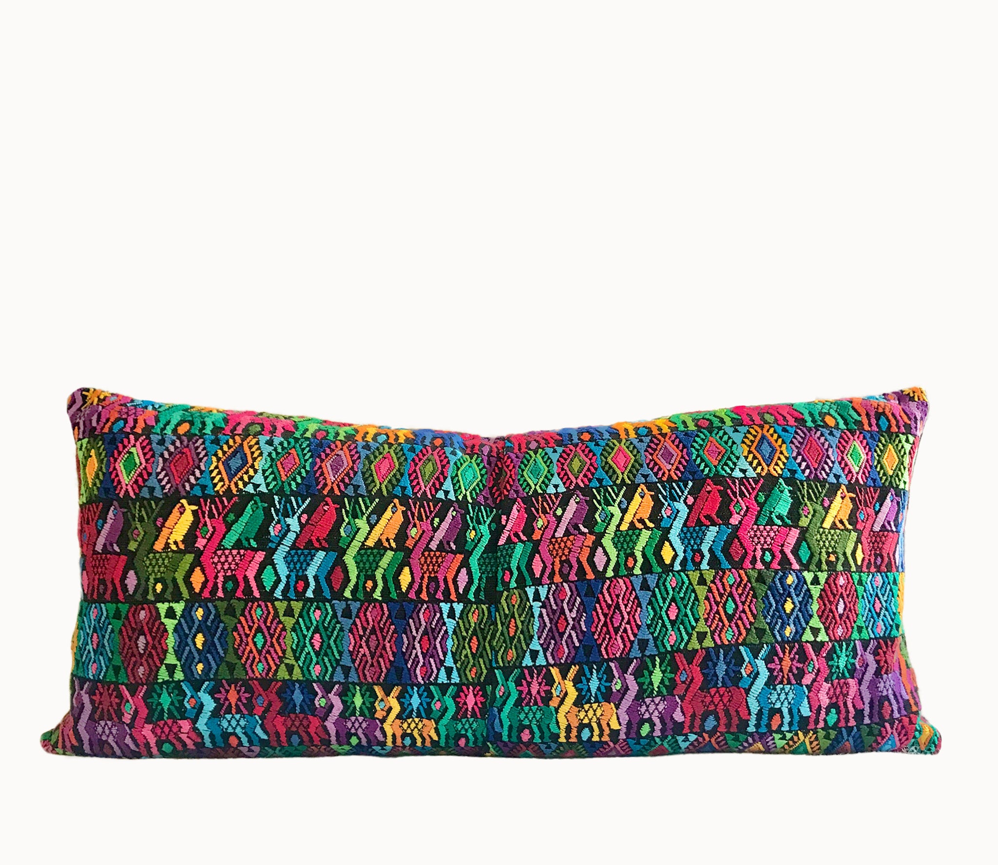 Vintage textile huipil cushion