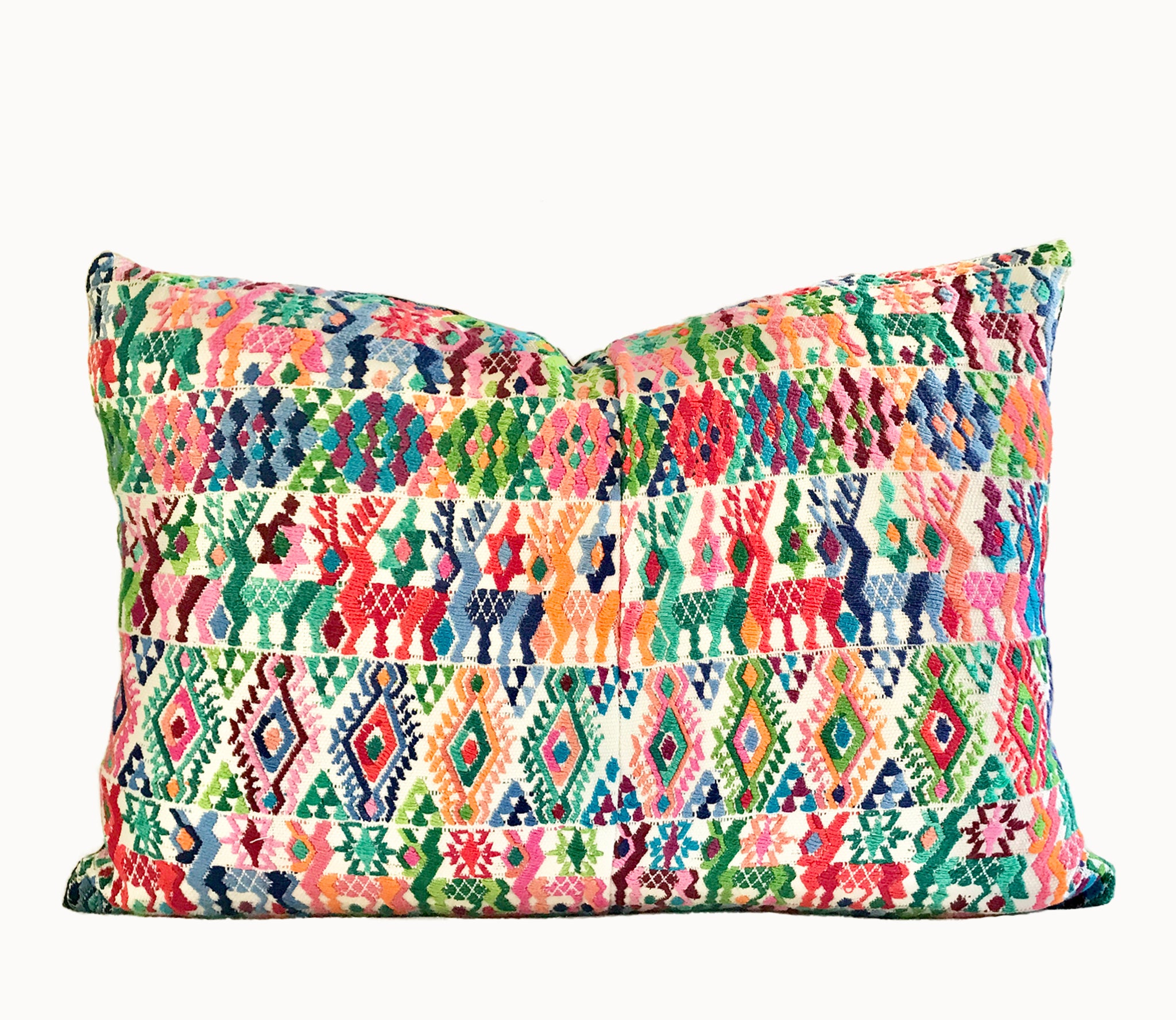 Vintage textile huipil cushion