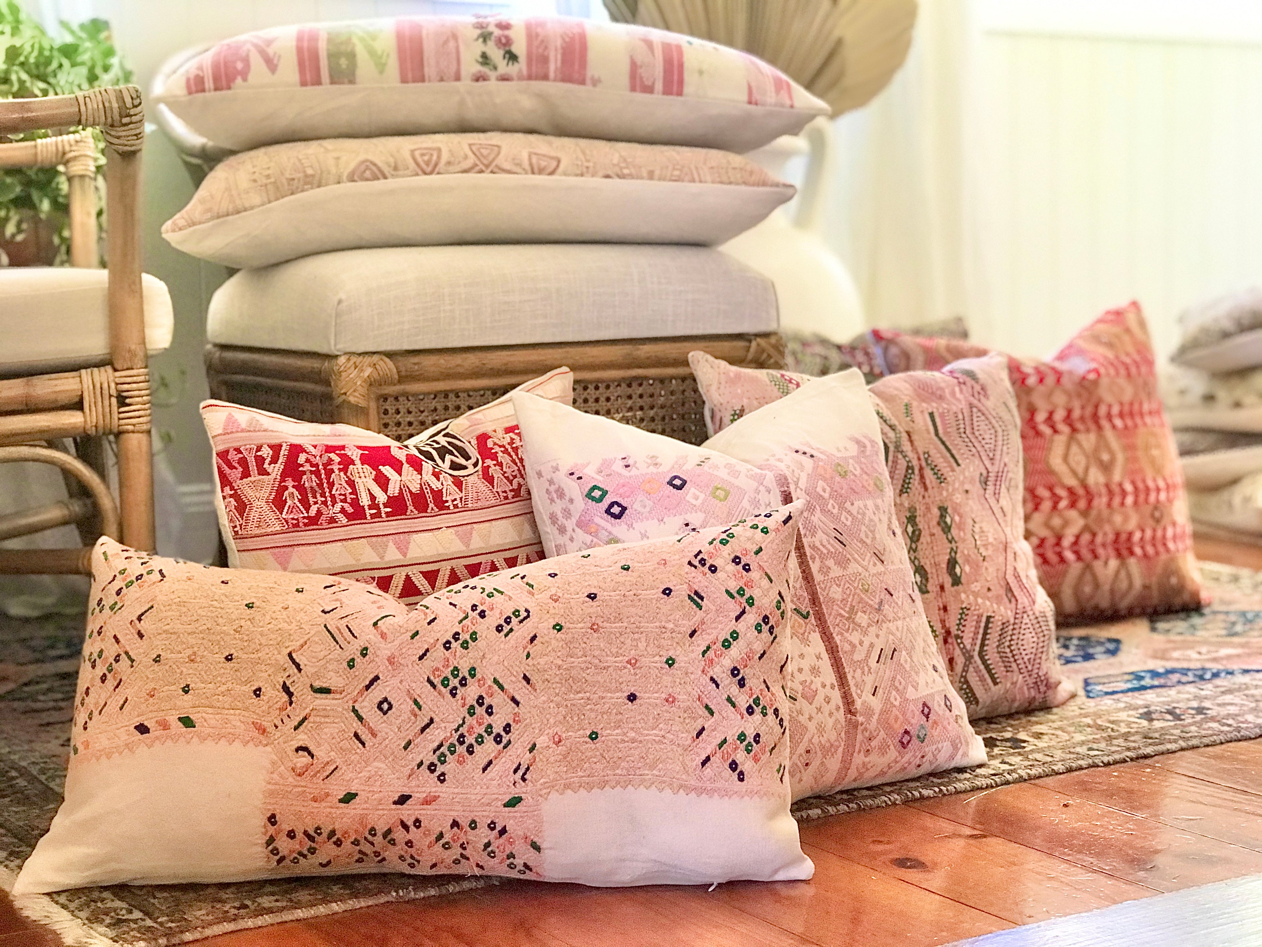 Huipil Pillow - Pink Nahuala IV