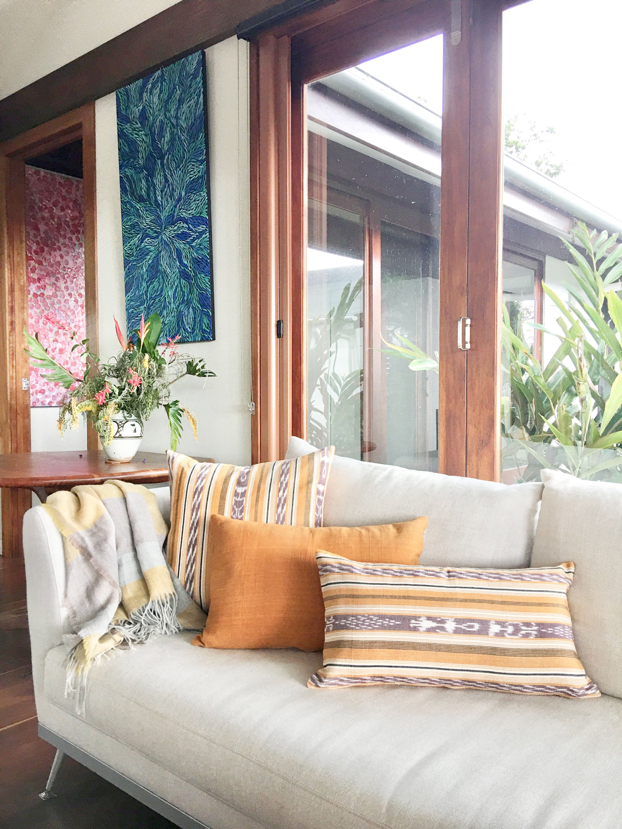 Handwoven Guatemala ikat pillow