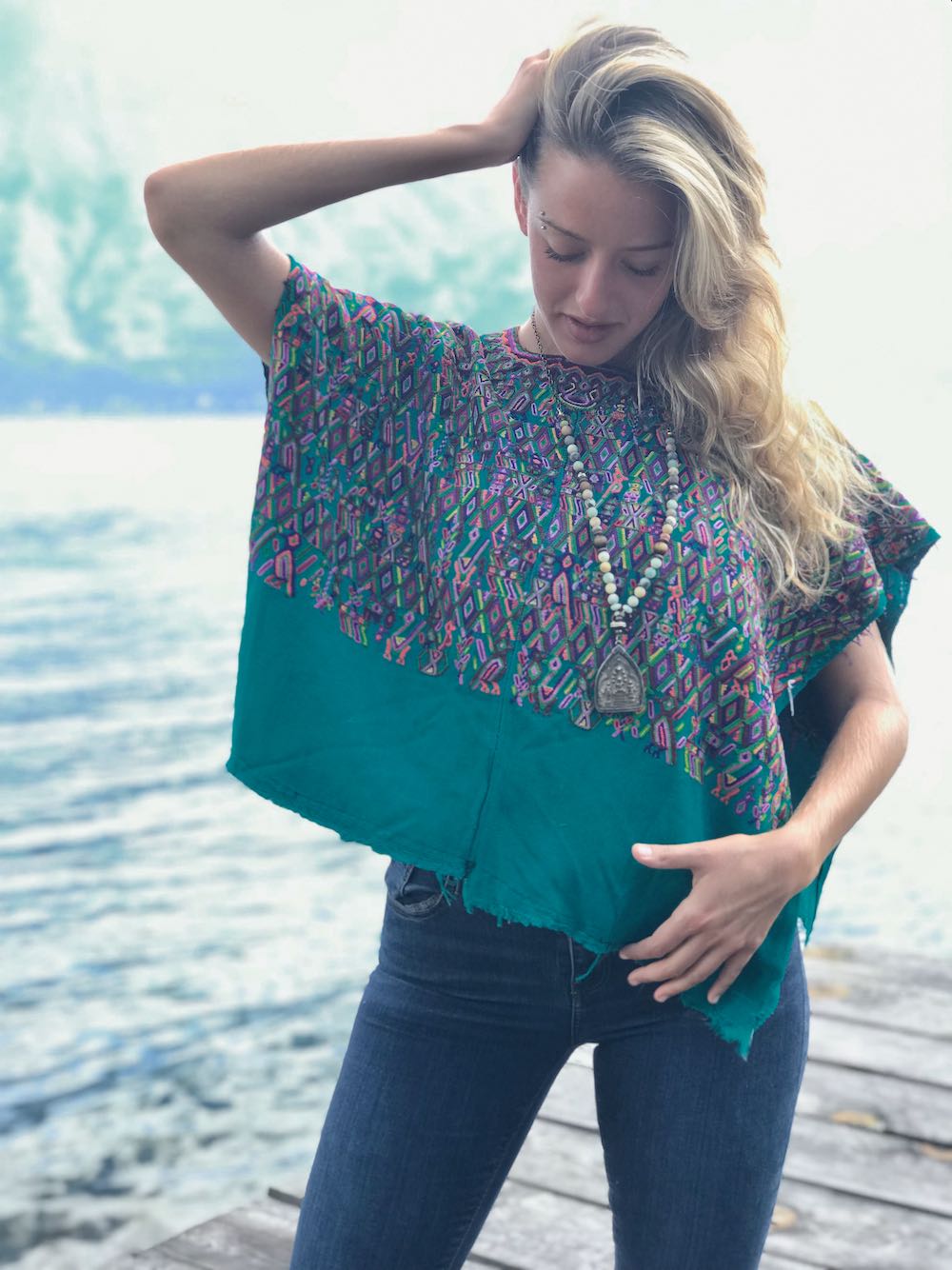 Guatemalan Huipil - green Nebaj huipil