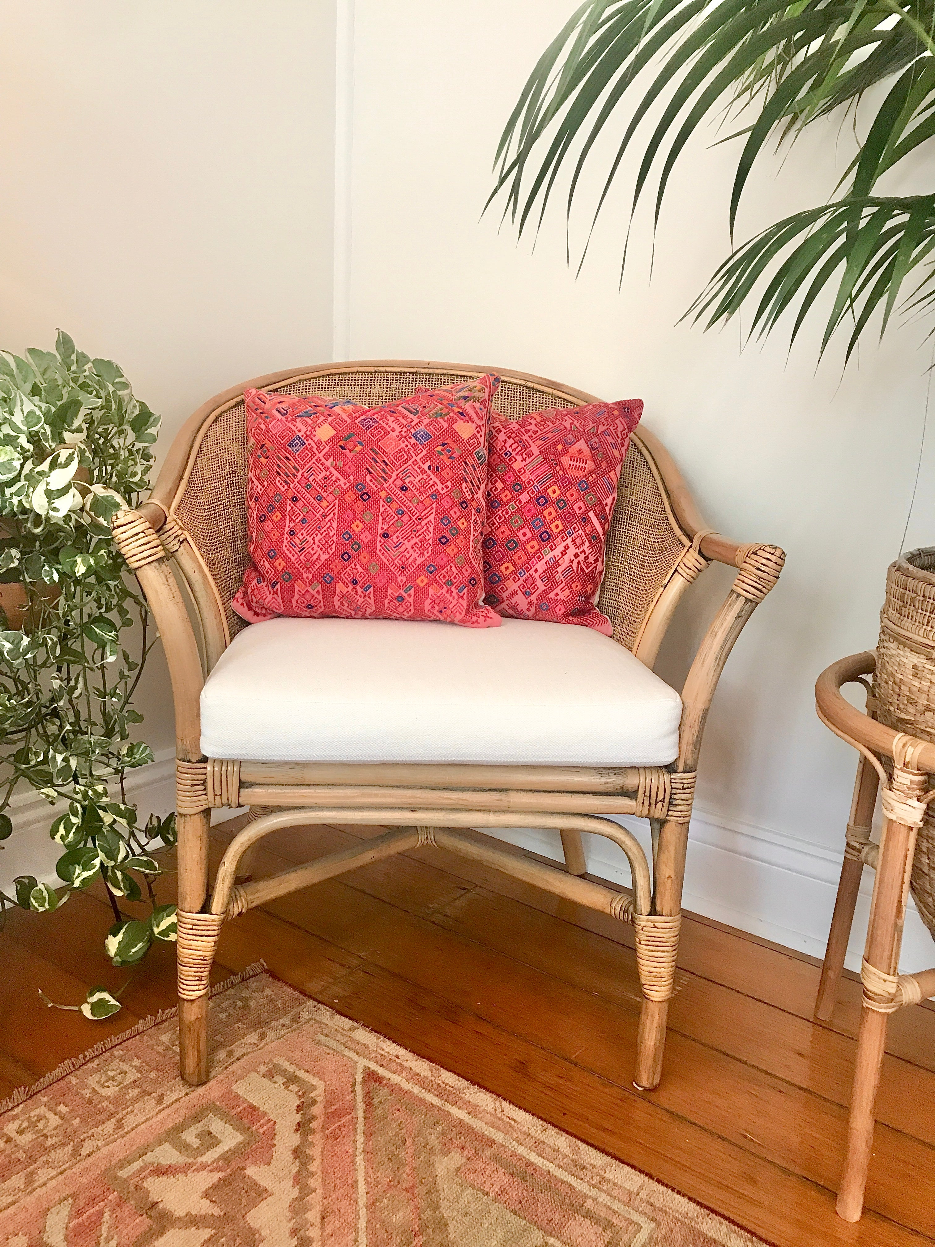 Huipil Pillows - Raspberry Pink Nahuala I