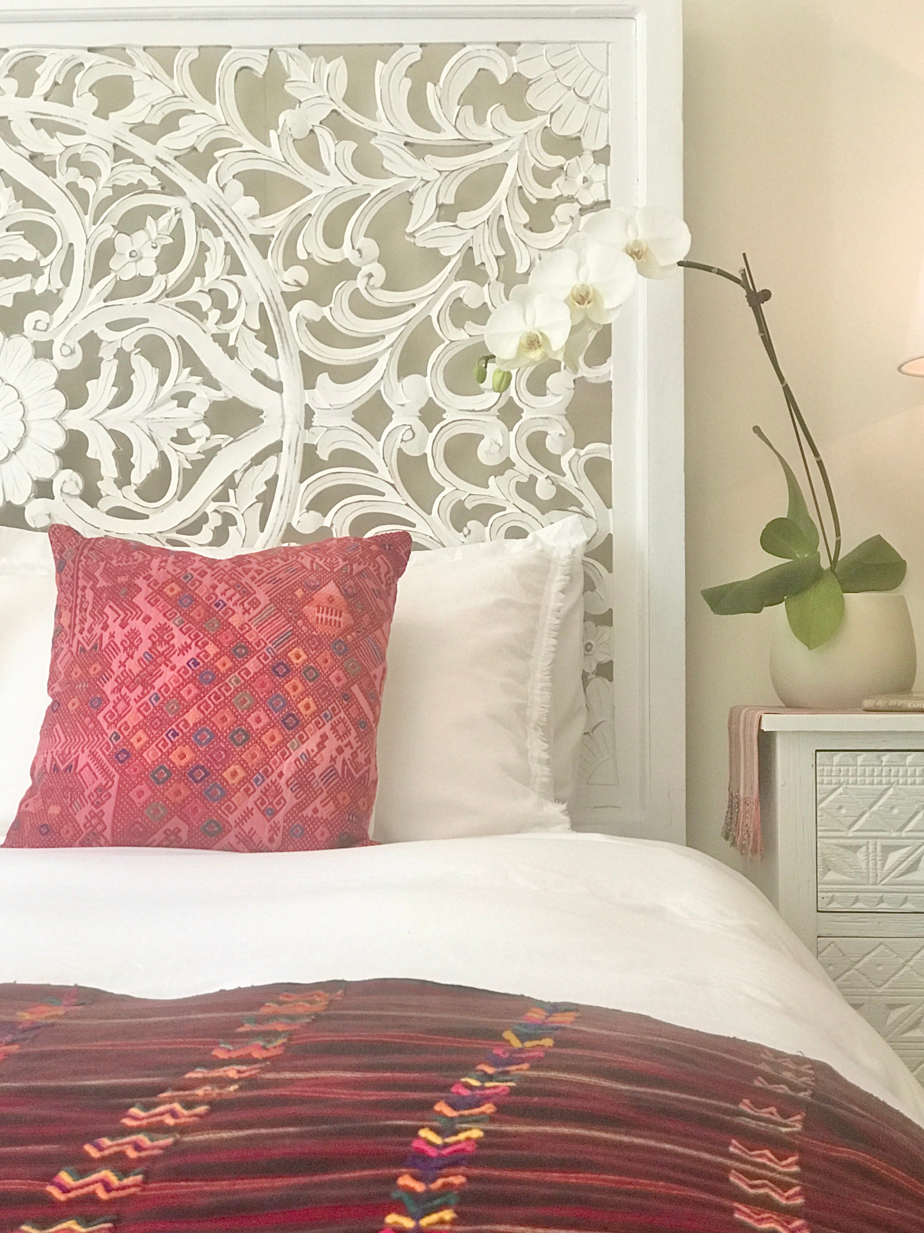 Huipil Pillows - Raspberry Pink Nahuala I