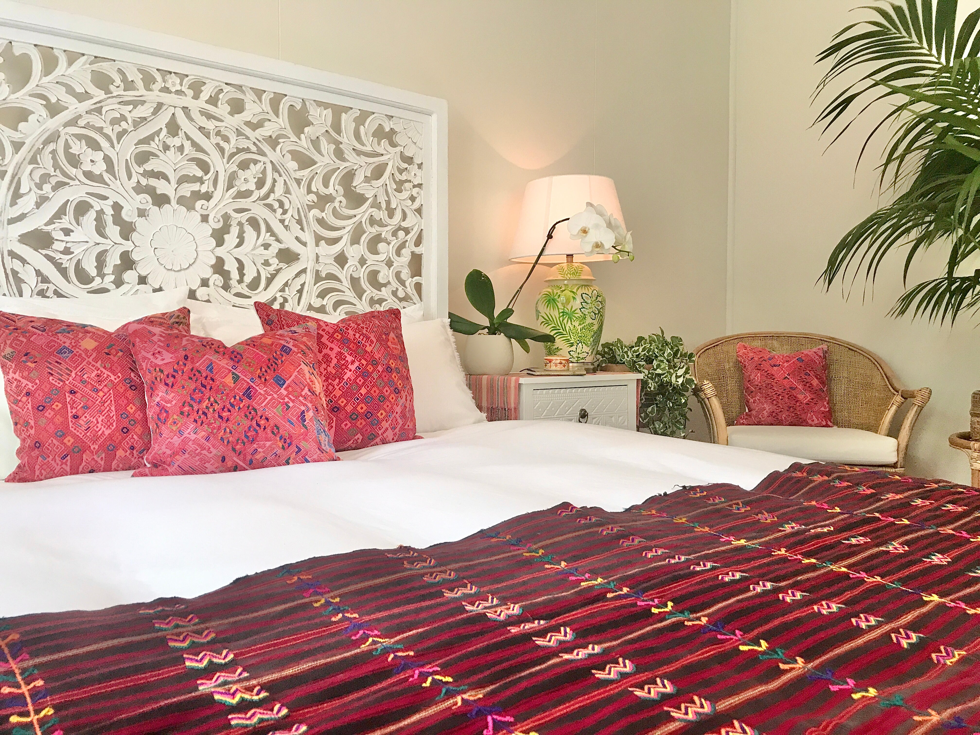 Huipil Pillows - Raspberry Pink Nahuala I