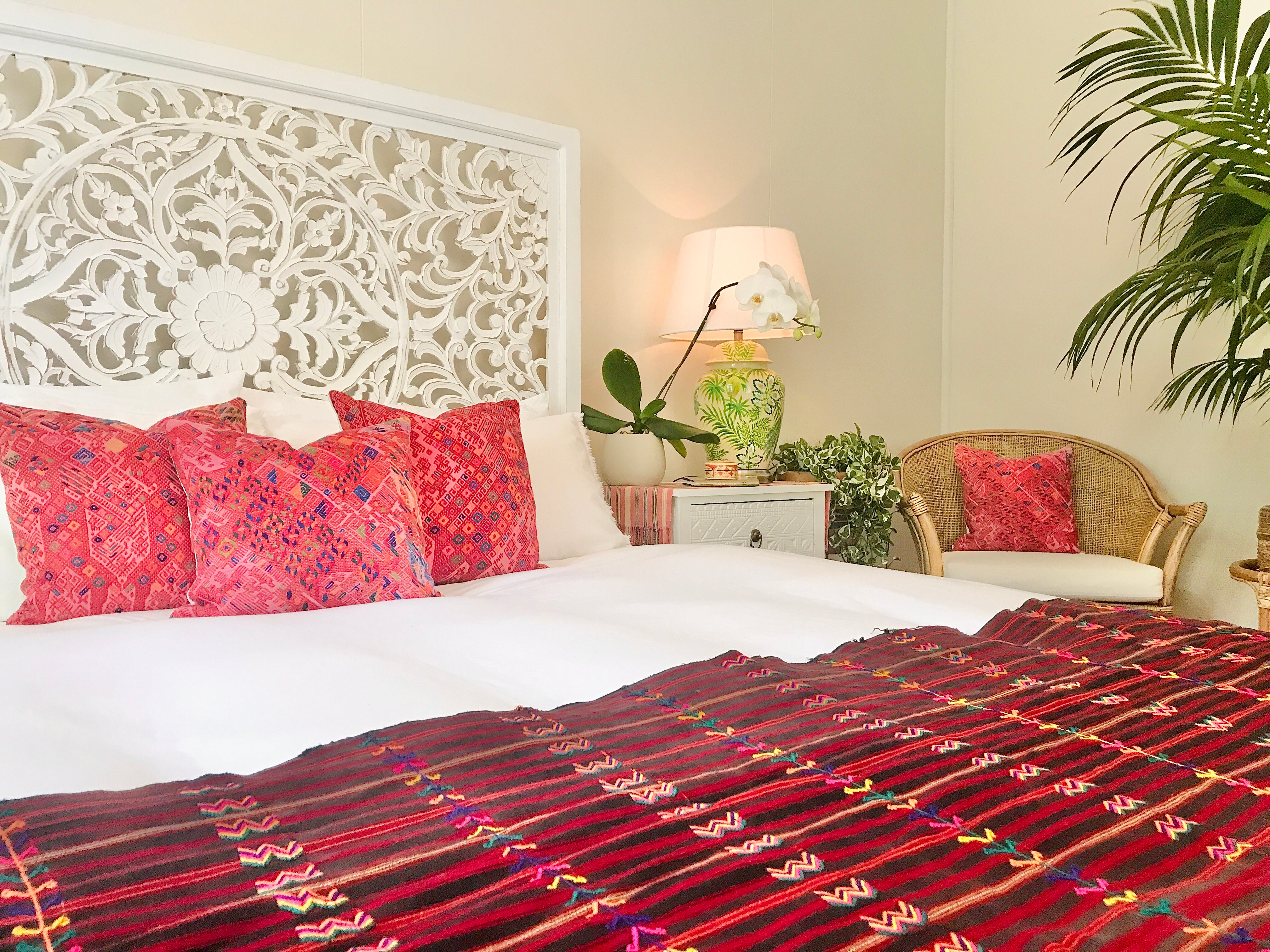 Vintage textile ikat bed throw