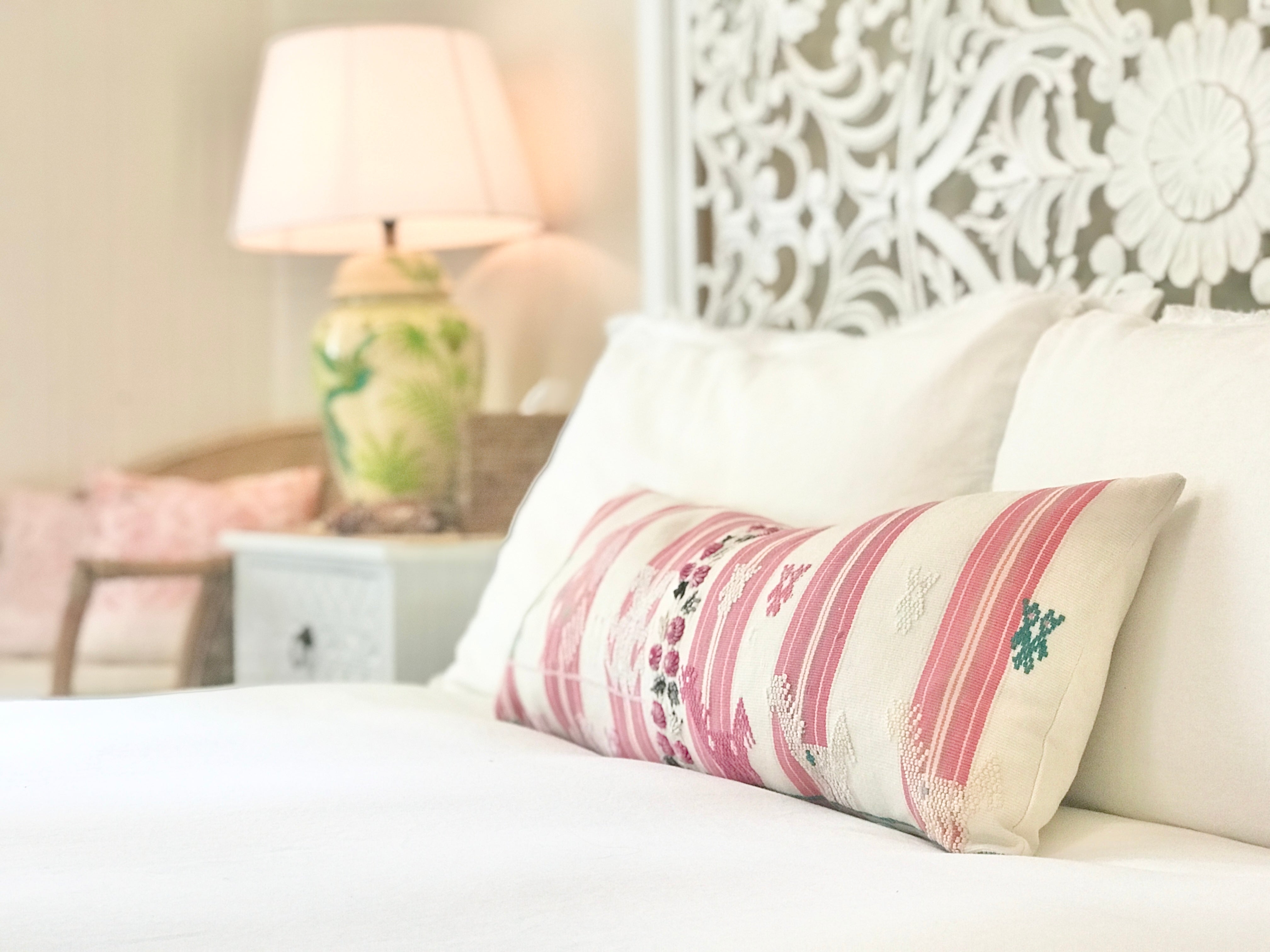 Guatemalan Pillow - Striped Tzute Animals II