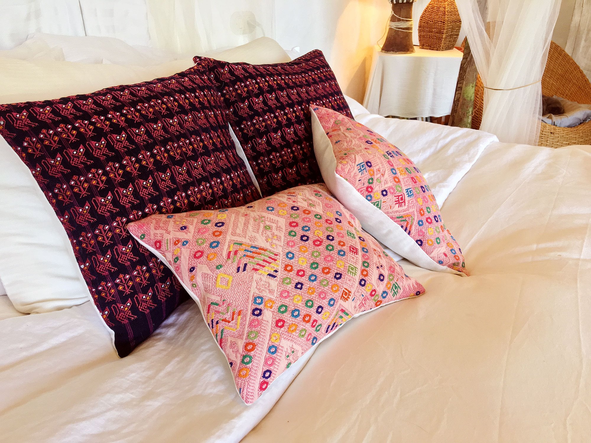 Guatemalan textiles, huipil pillow - Lamour Artisans