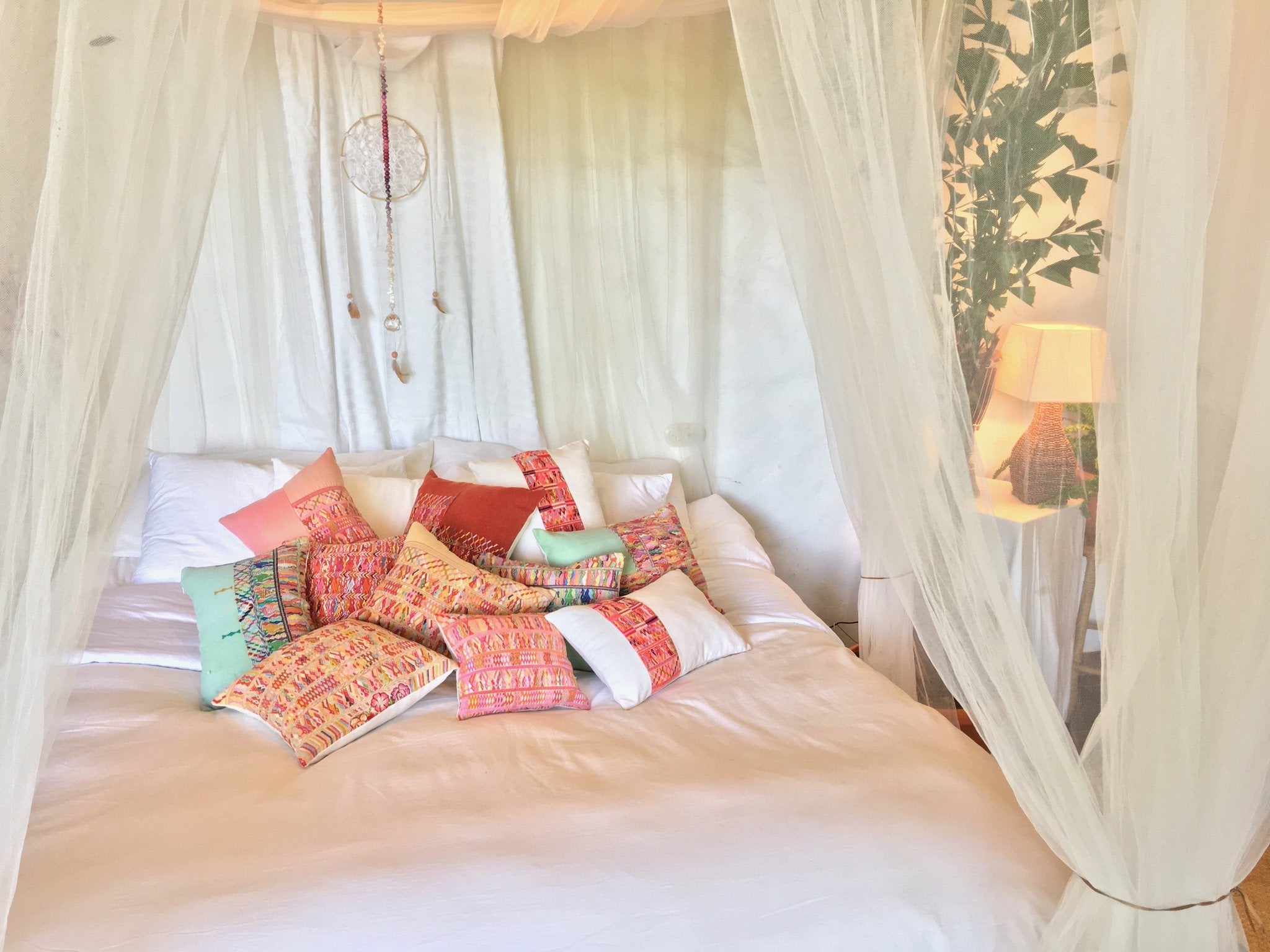 Guatemalan textiles, huipil pillow - Lamour Artisans