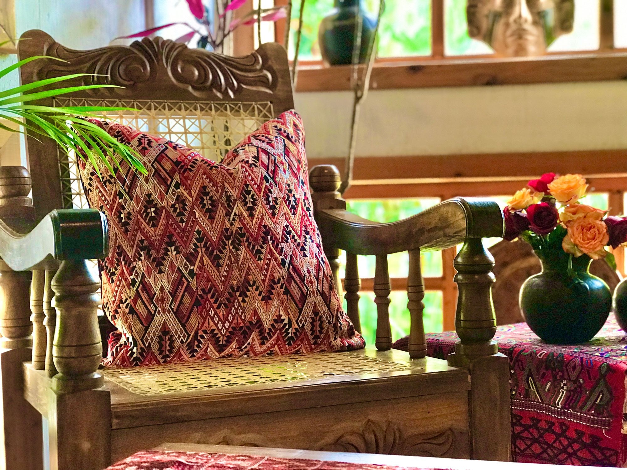 Guatemalan textiles, huipil pillow - Lamour Artisans
