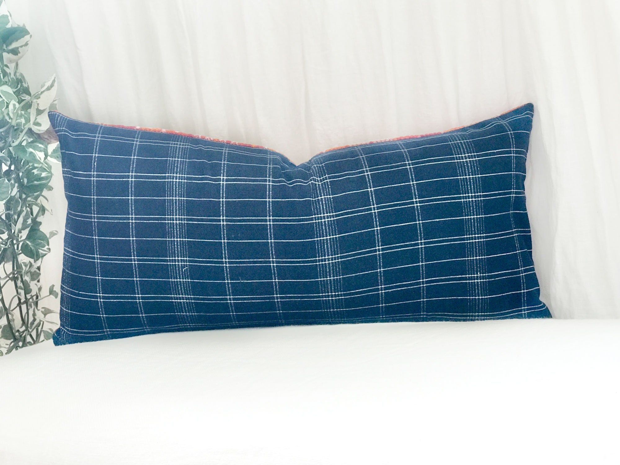 Guatemalan Huipil Pillow - Orange Coban III