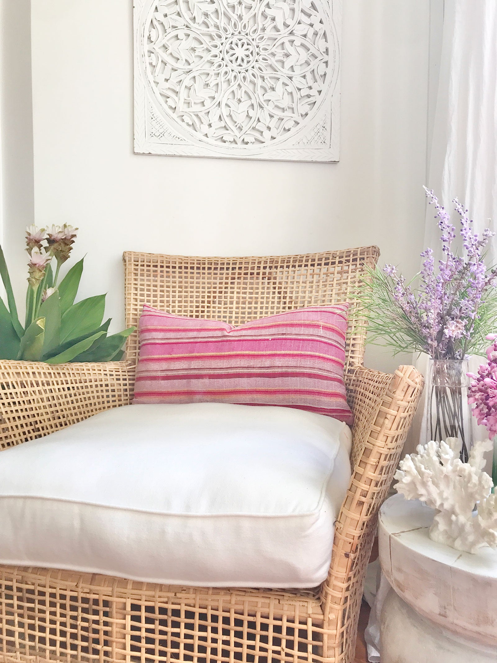 Guatemalan Huipil Pillow - Pink Coban XVI