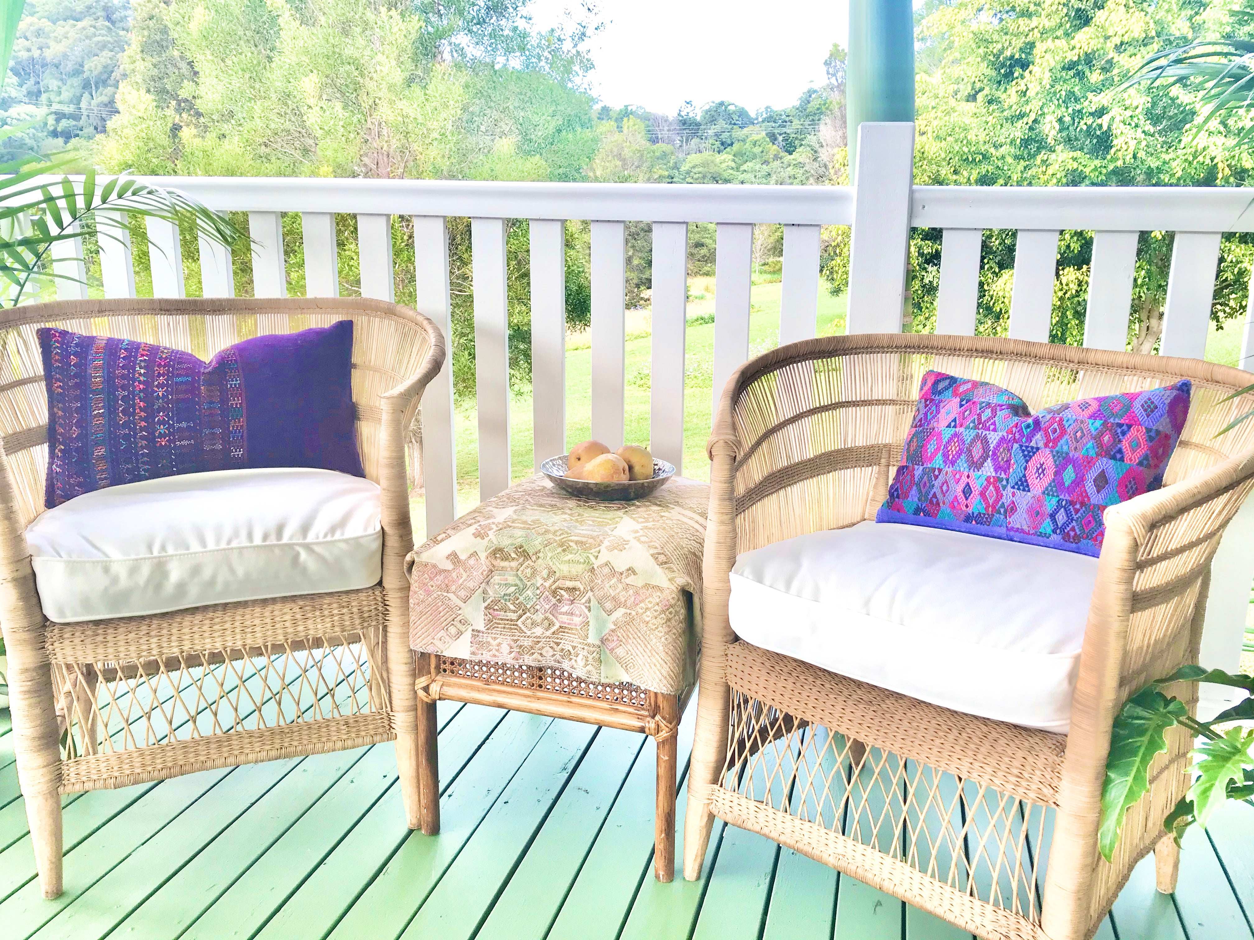 Guatemalan Huipil Pillow, Vintage, hand woven purple embroidered lumbar cushion from San Lucas