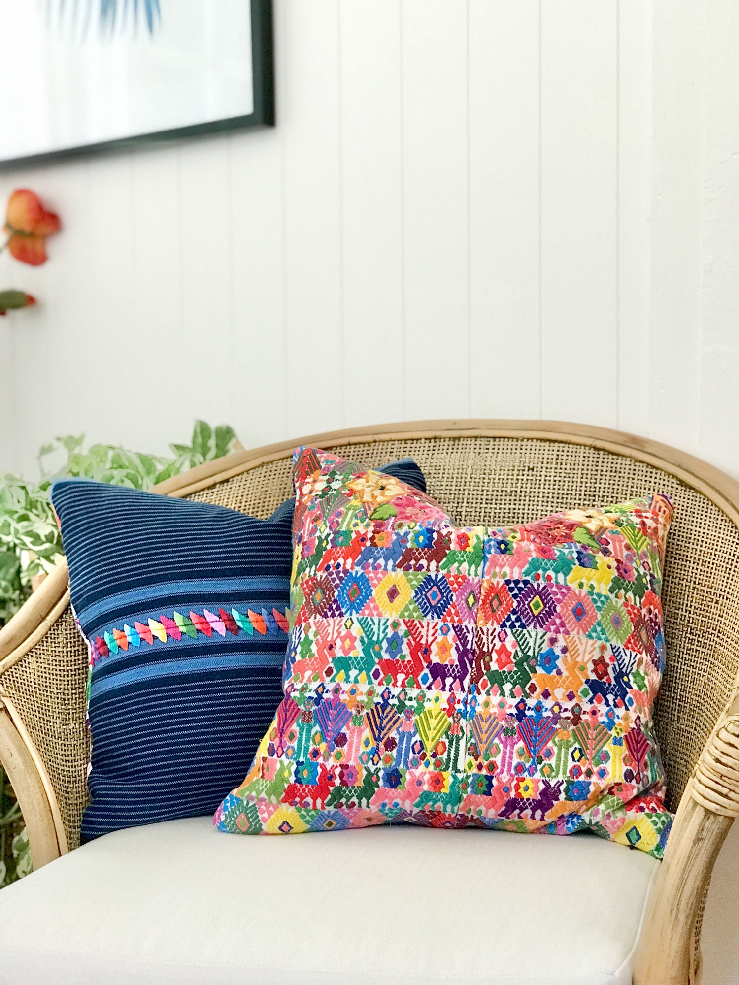 Guatemalan Huipil Pillow - Colourful Coban II