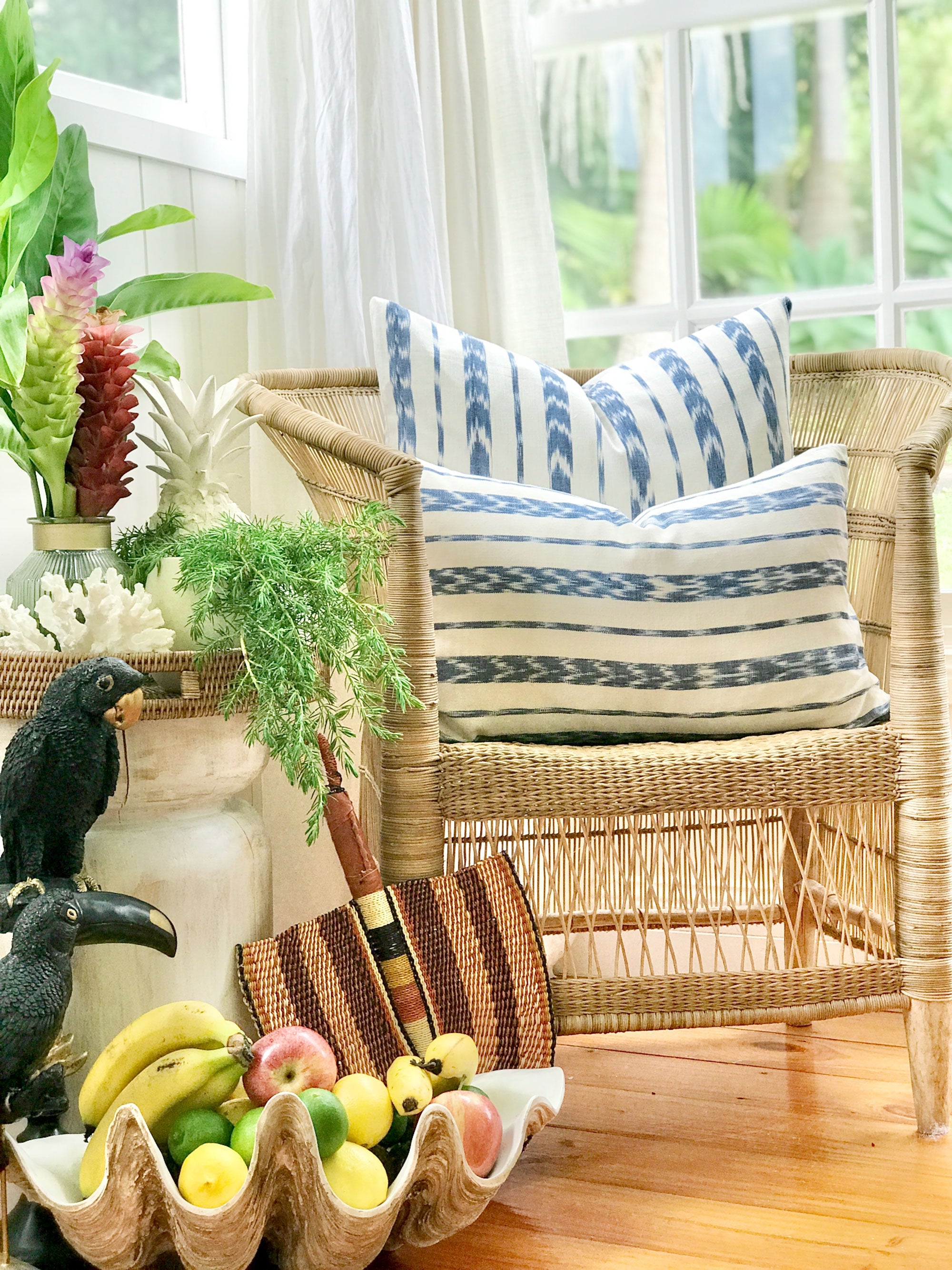 Handwoven Guatemala ikat pillow