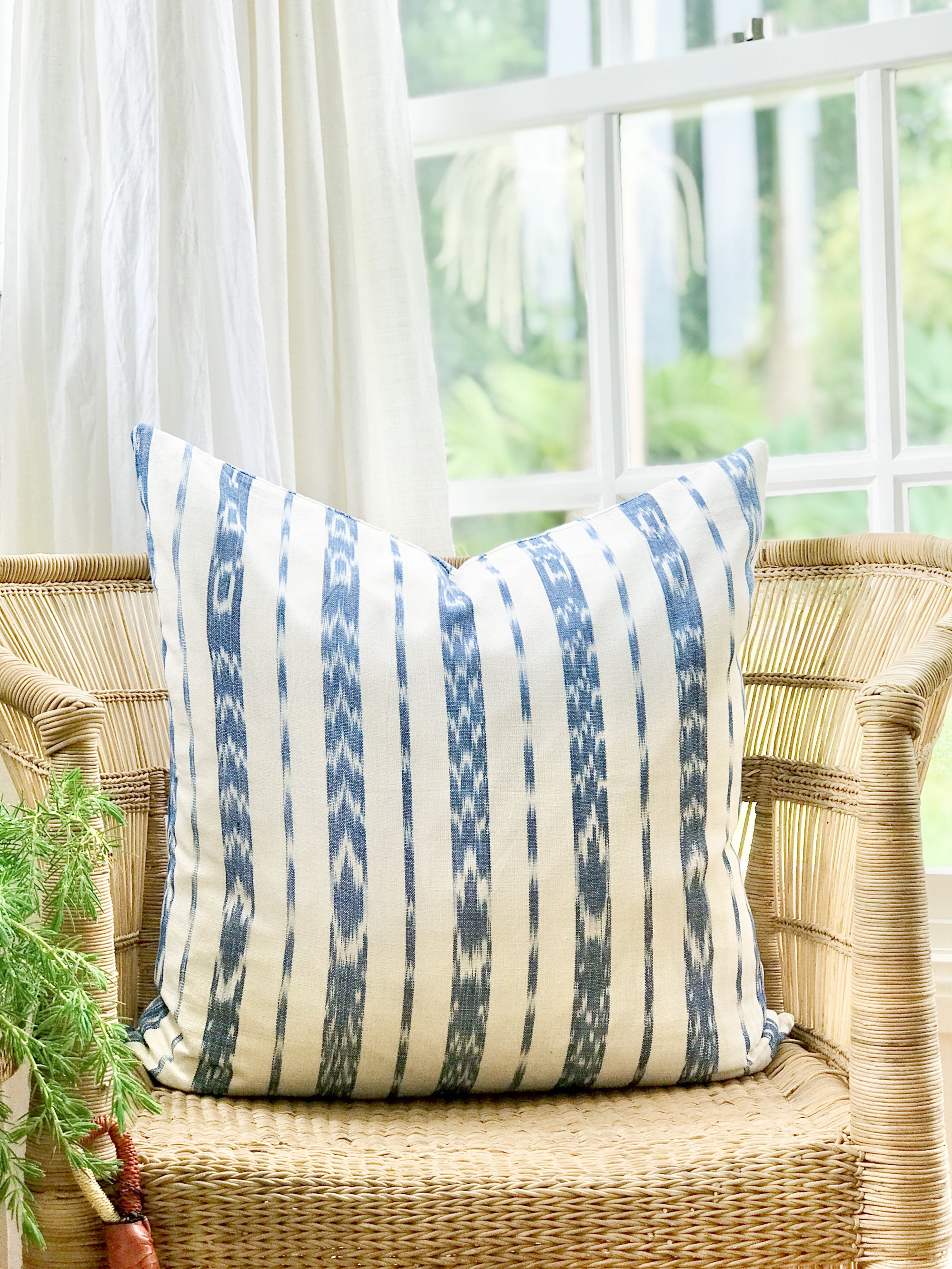 Handwoven Guatemala ikat pillow