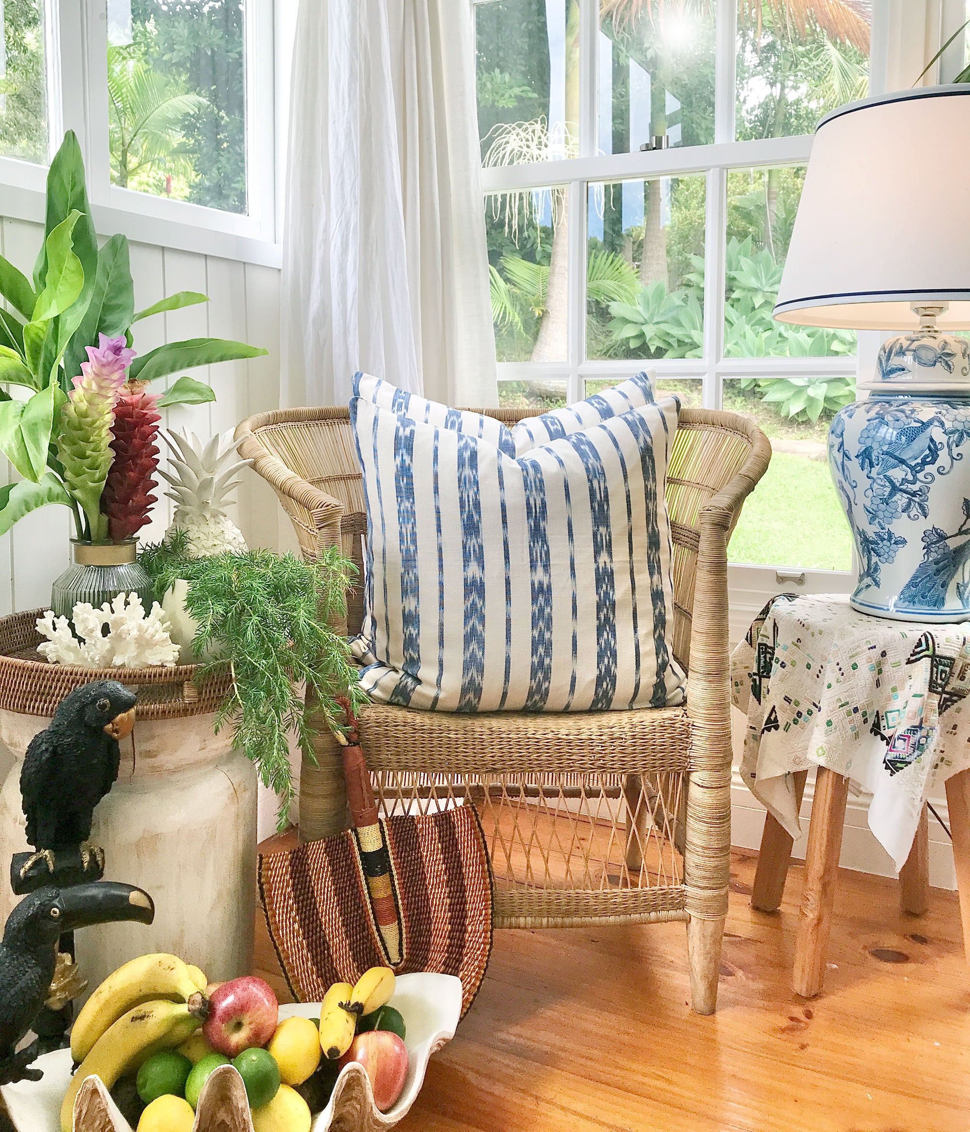 Handwoven Guatemala ikat pillow