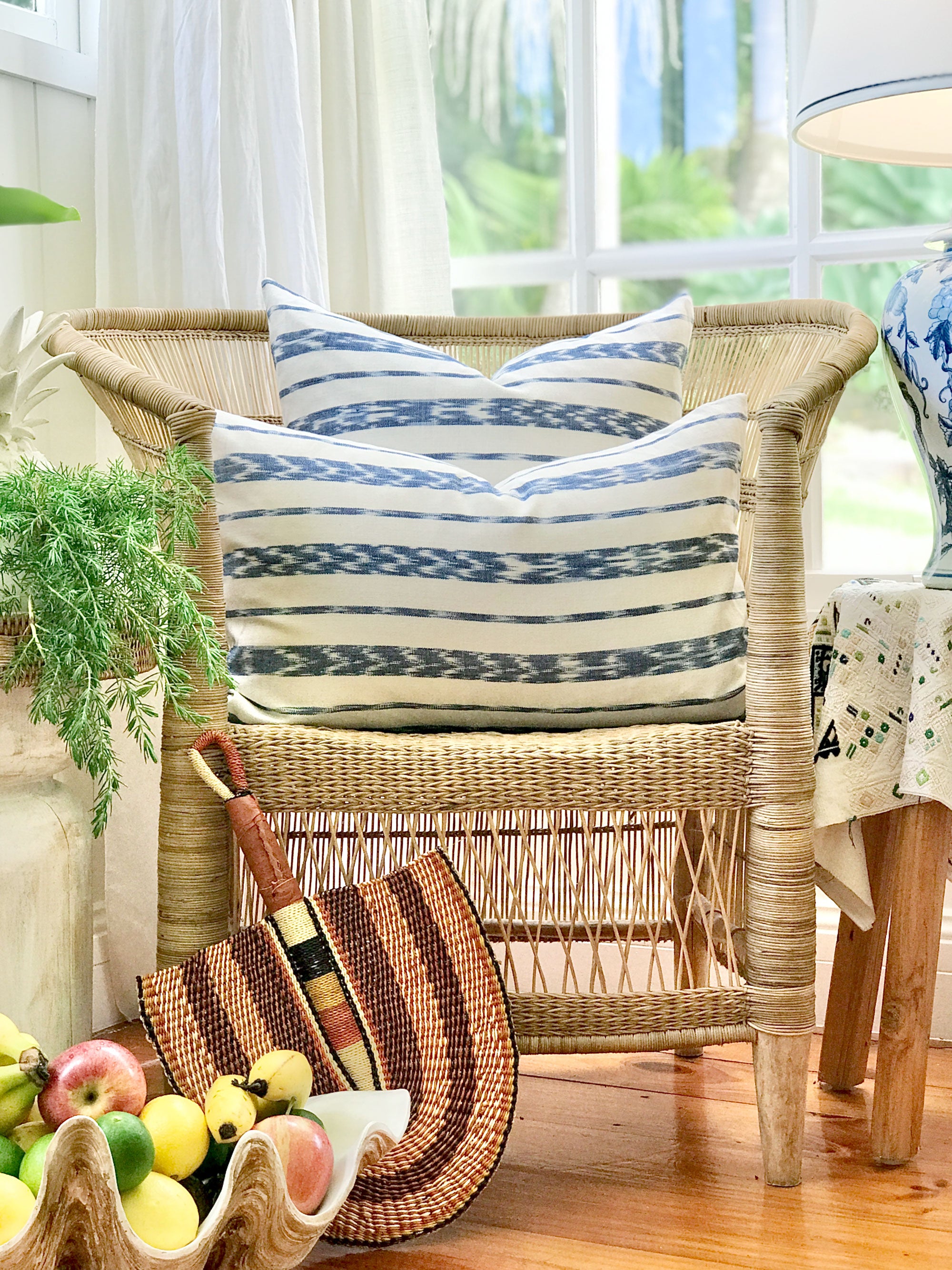 Handwoven Guatemala ikat pillow