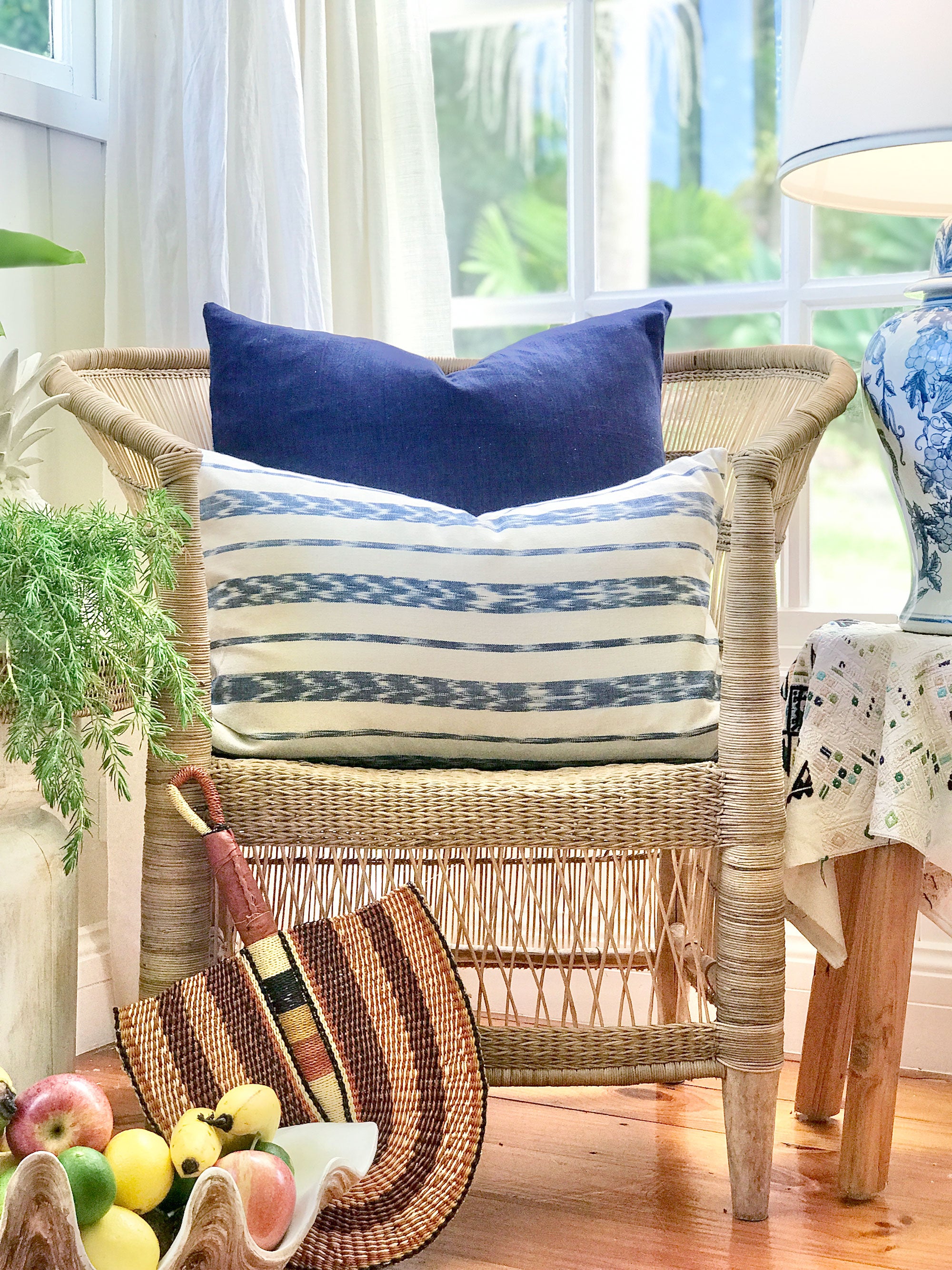 Handwoven Guatemala ikat pillow