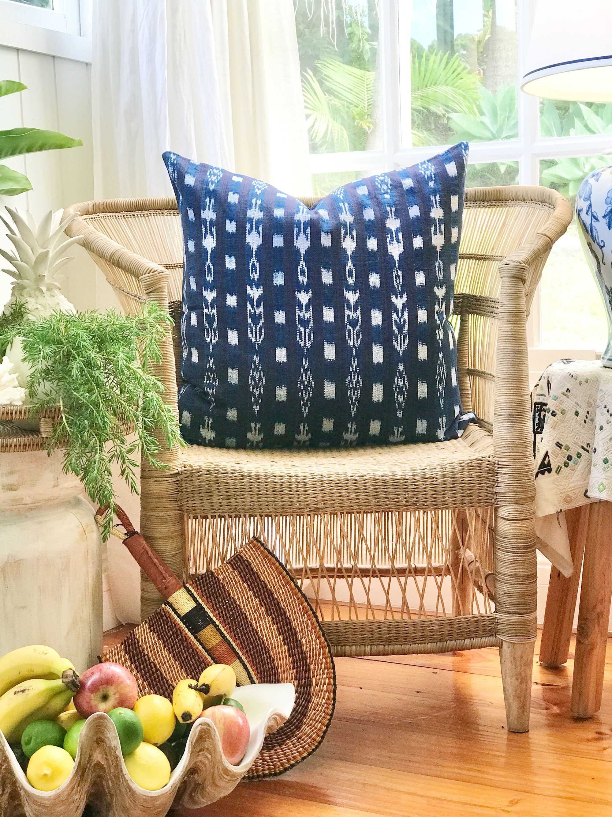 Blue Lagoon - Ikat Throw Pillow