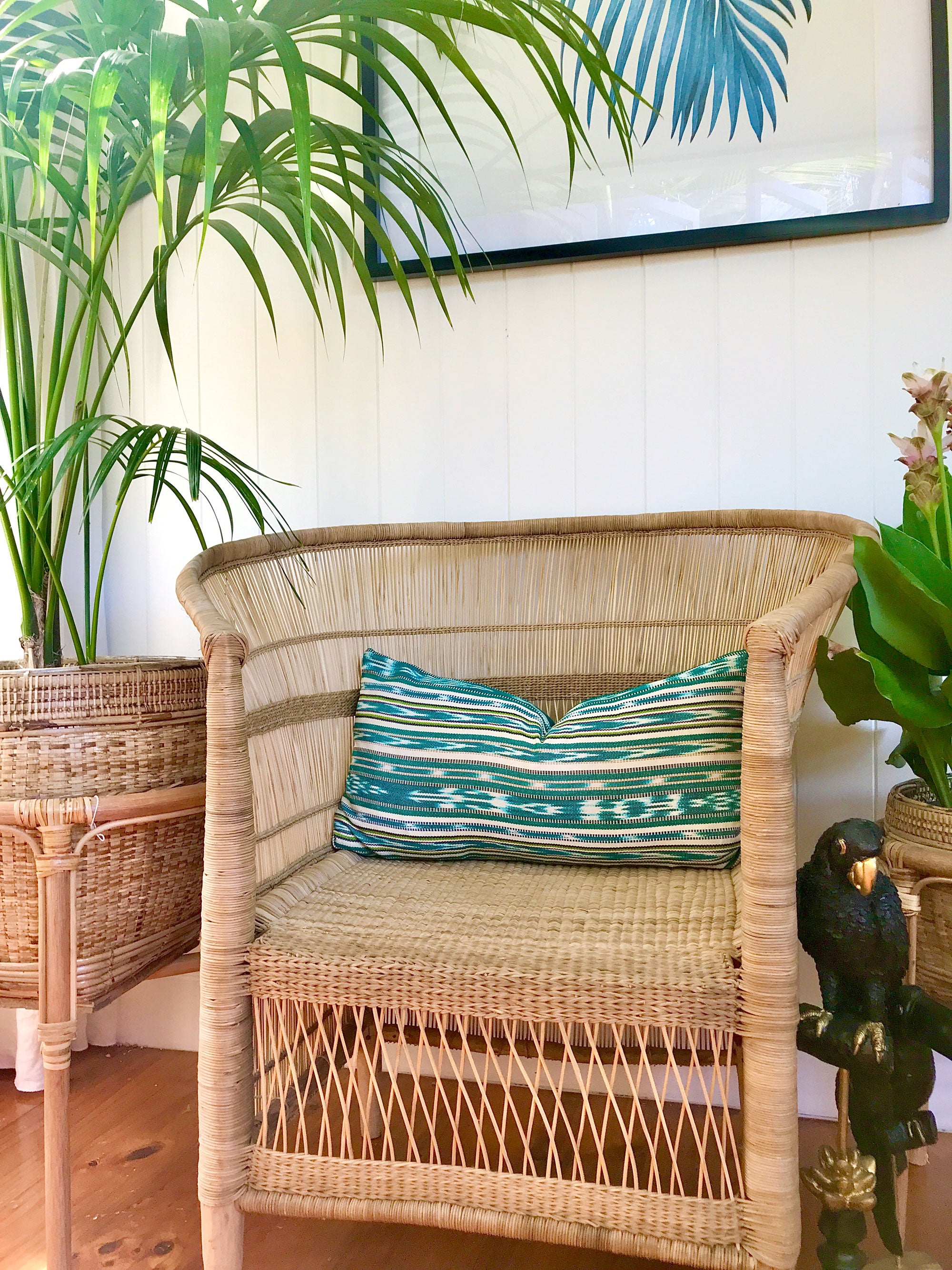 Handwoven Guatemala ikat pillow