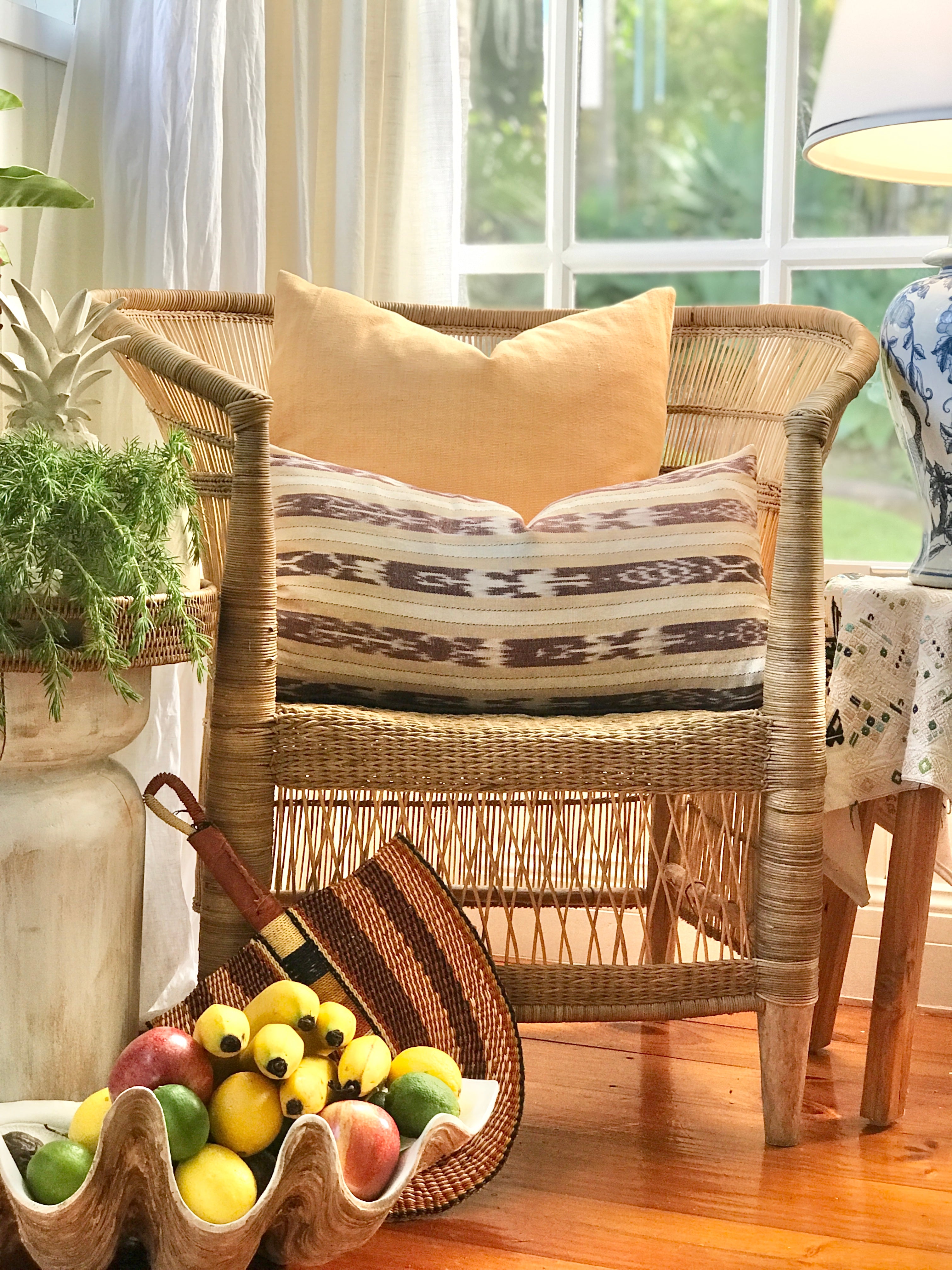 Handwoven Guatemala ikat pillow
