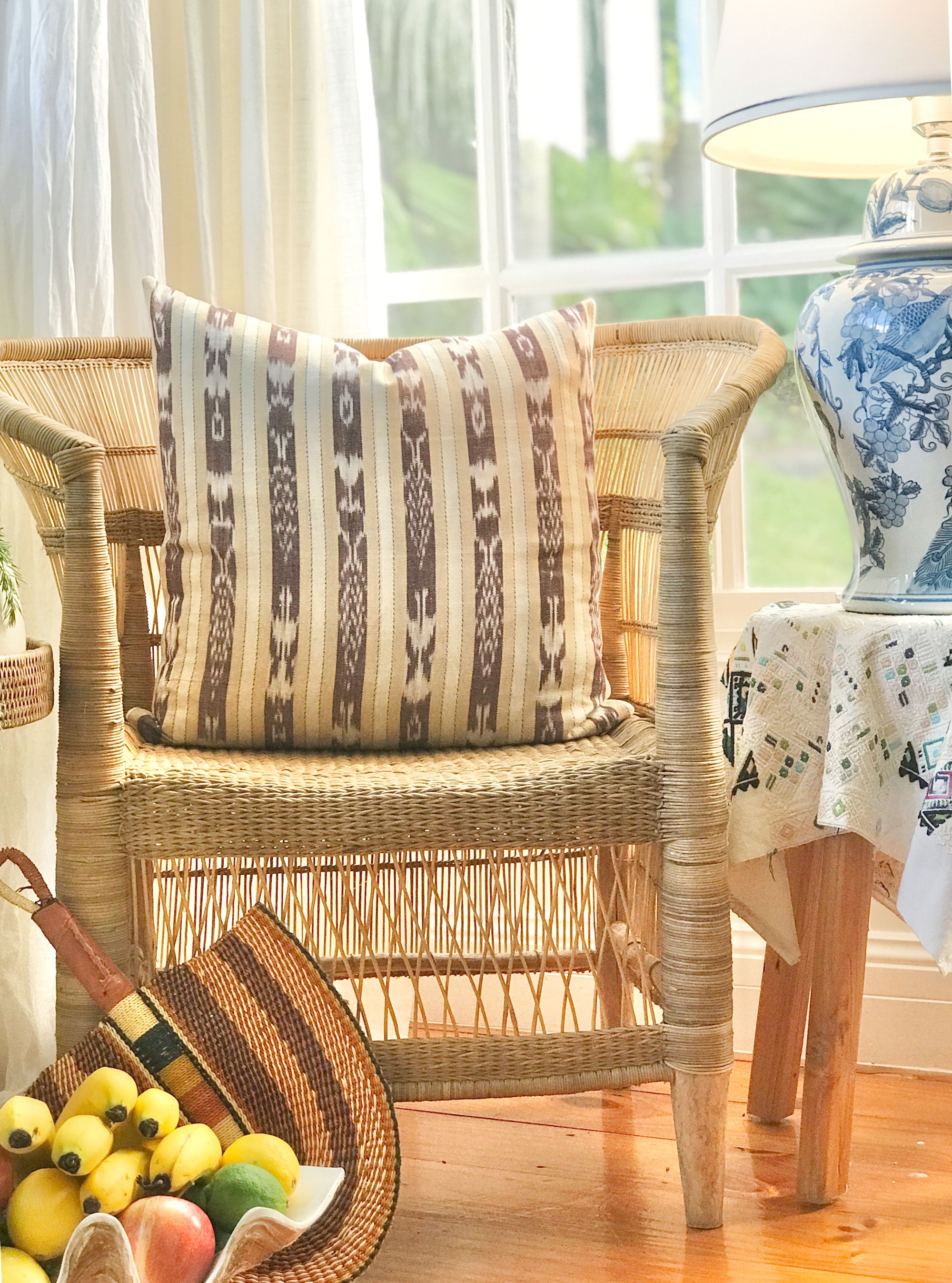 Cocoa - Ikat Throw Pillow